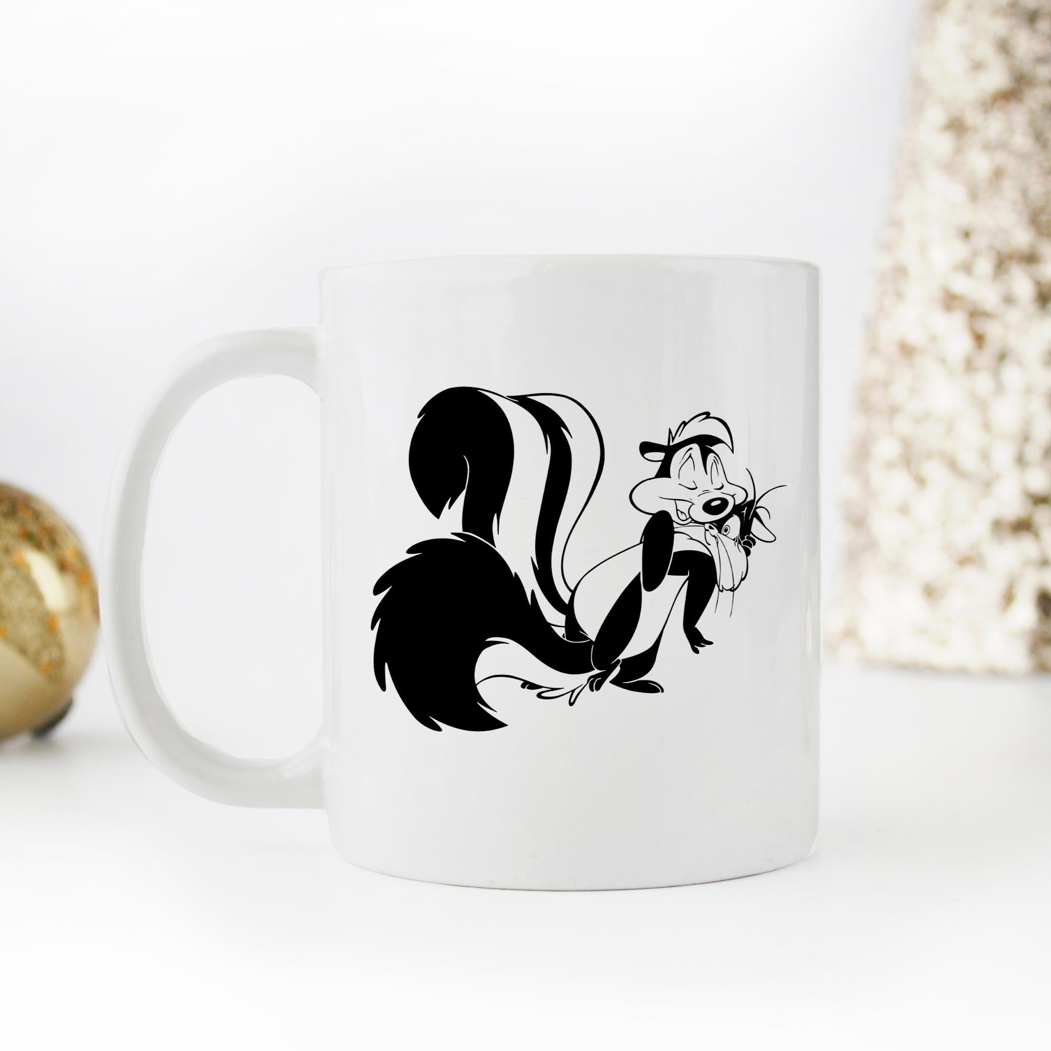 Skitongifts Funny Ceramic Novelty Coffee Mug Pepele Pew And Penelope Squirrel Classic Funny Best Or Souvenir Birthday Festival Christmas p3gXk1l