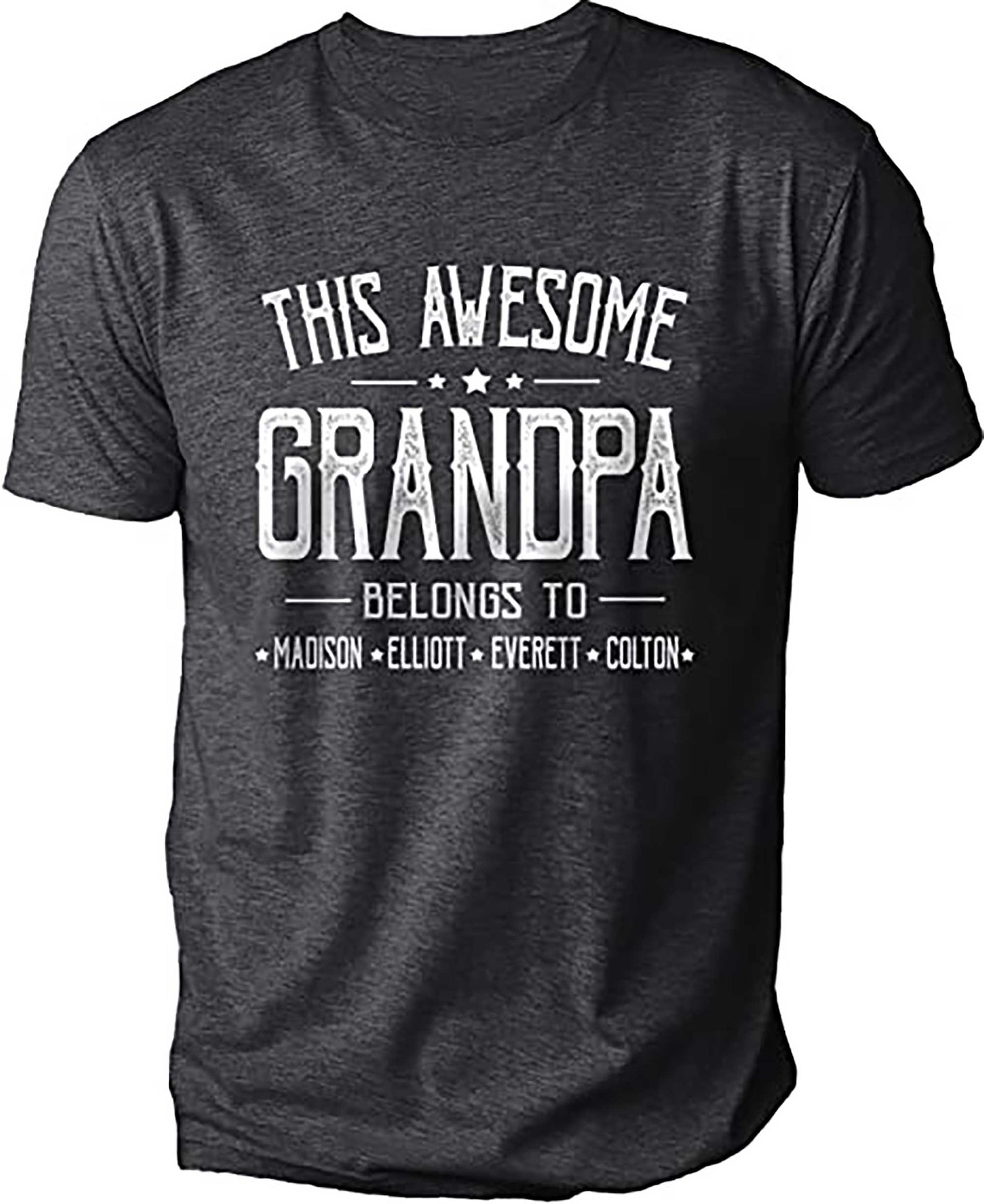 Skitongift Personalized Grandpa Dad Shirt, Custom Grandpa Grandkids Name Shirt, Birthday Christmas Fathers Day Dad Grandpa Gift