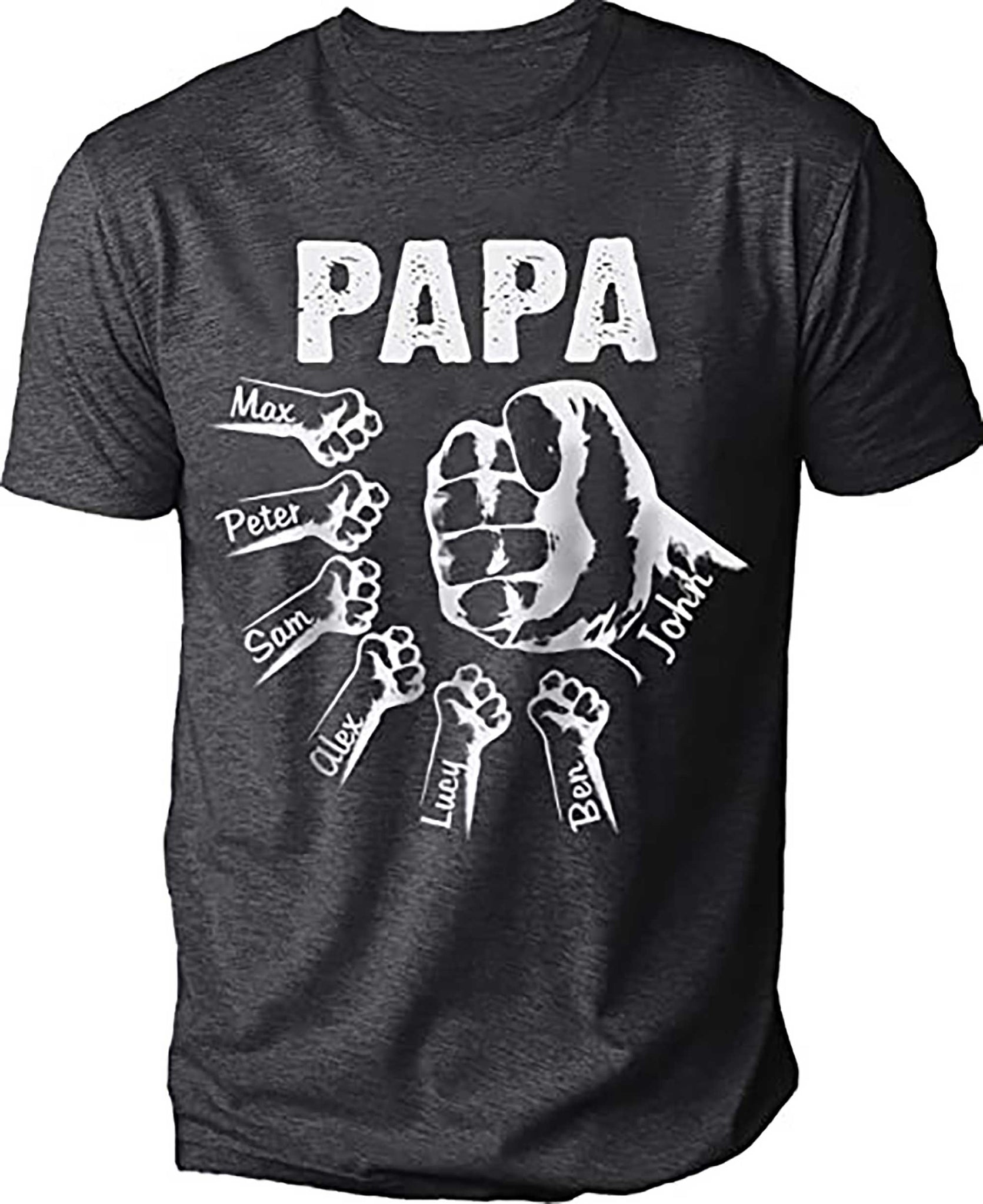 Skitongift Personalized Papa Dad Childs With Name Shirt, Custom Papa Daddy Gifts, Fathers Day Pops Gifts