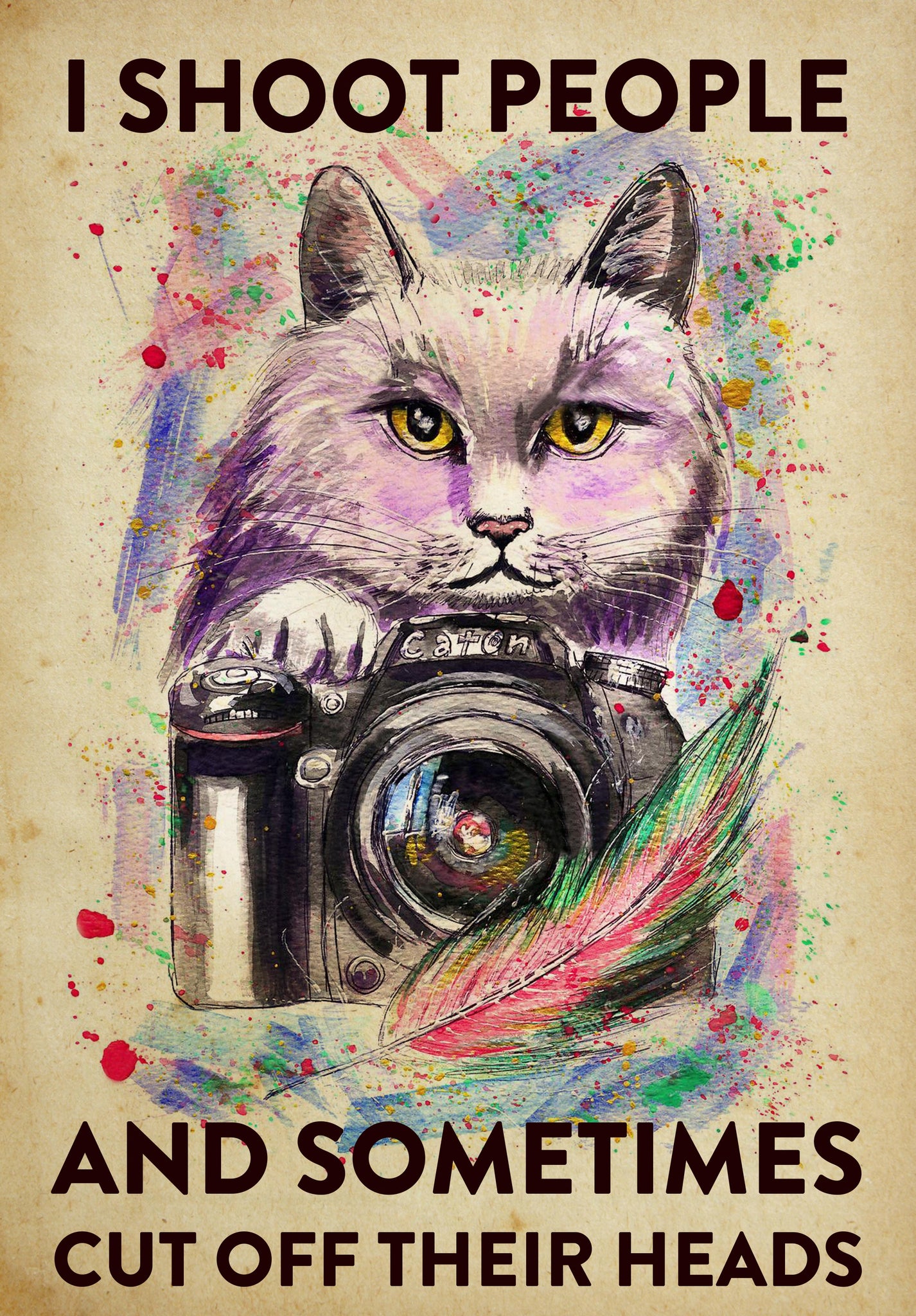 Photographer Photography Black Cat Lovers I Shoot People and Sometimes Cut Off Their Heads-TT0908