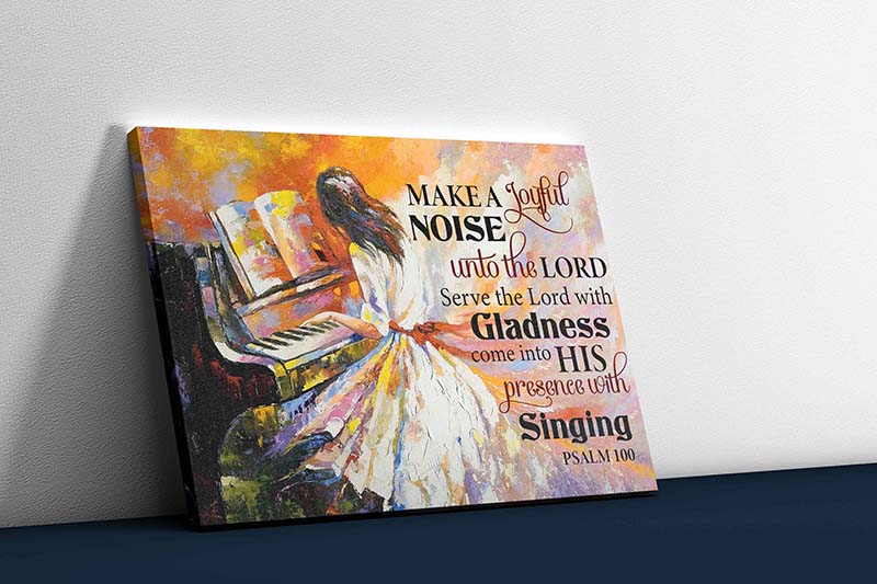 Skitongifts Wall Decoration, Home Decor, Decoration Room Piano Make a Joyful Noise Into The Lord-TT0704
