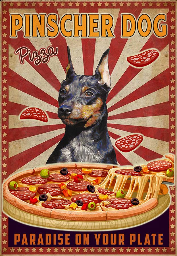Pinscher dog - Pizza Paradise On Your Plate-MH2109