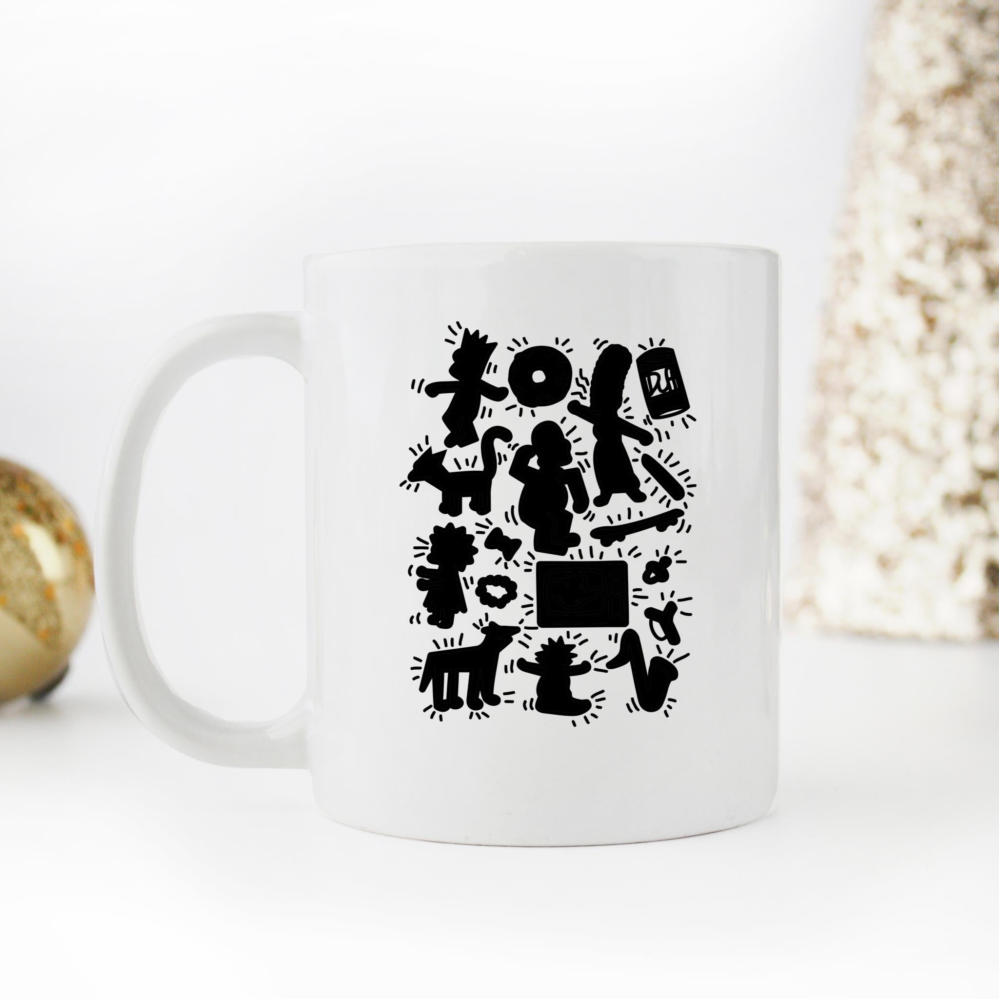 Skitongifts Funny Ceramic Novelty Coffee Mug Pioenfly Haring Simpsons GxLr1MK
