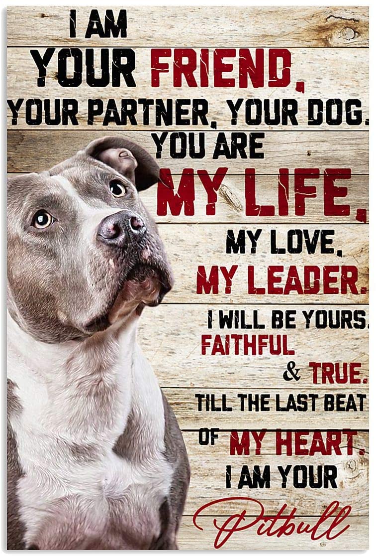 Pitbull Dog I Am Your Friend Partner You Are Life Leader Dog Pet Love Quote