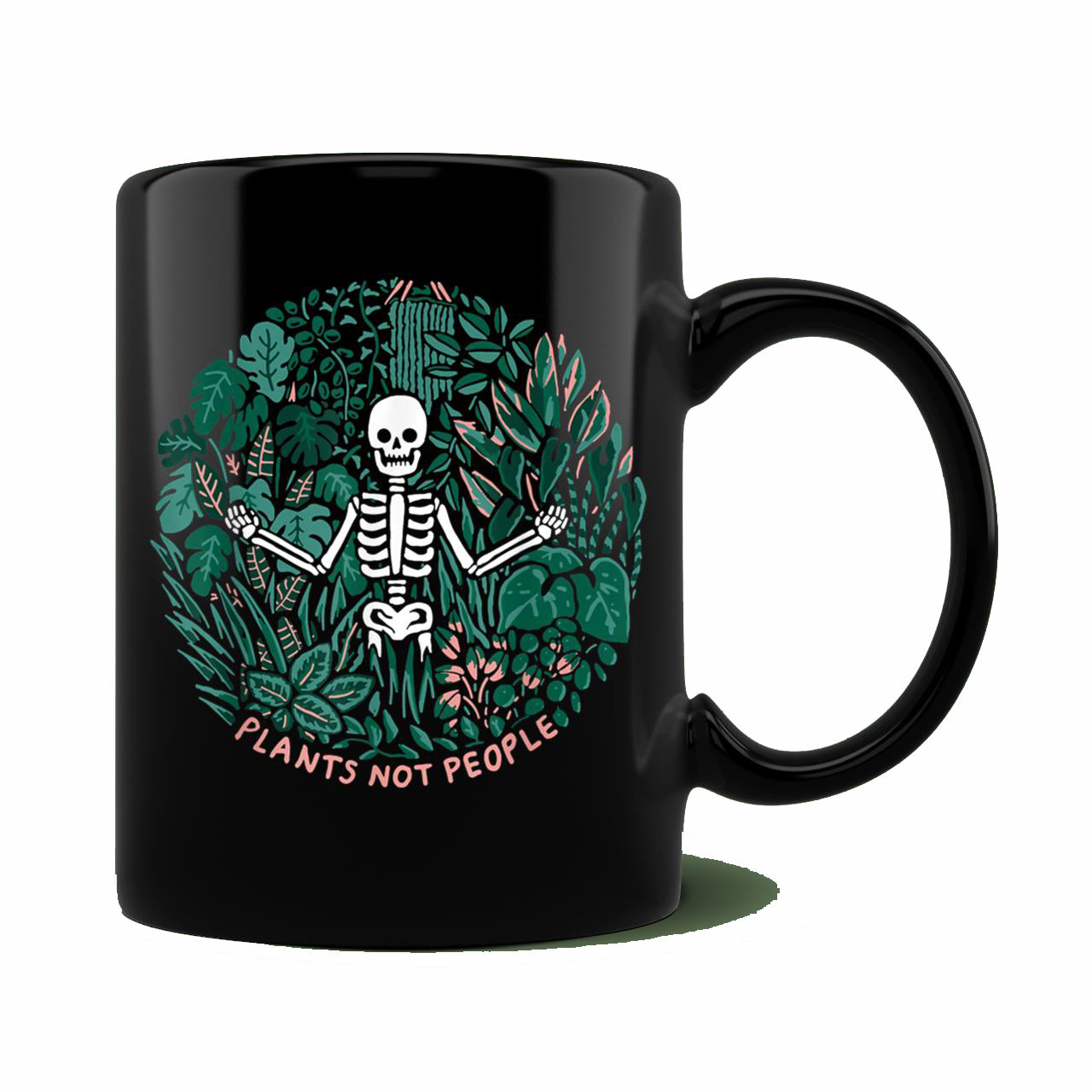 Skitongift Spooky Ceramic Novelty Coffee Mug Plants Not People Skeleton Funny Halloween Gift Mug