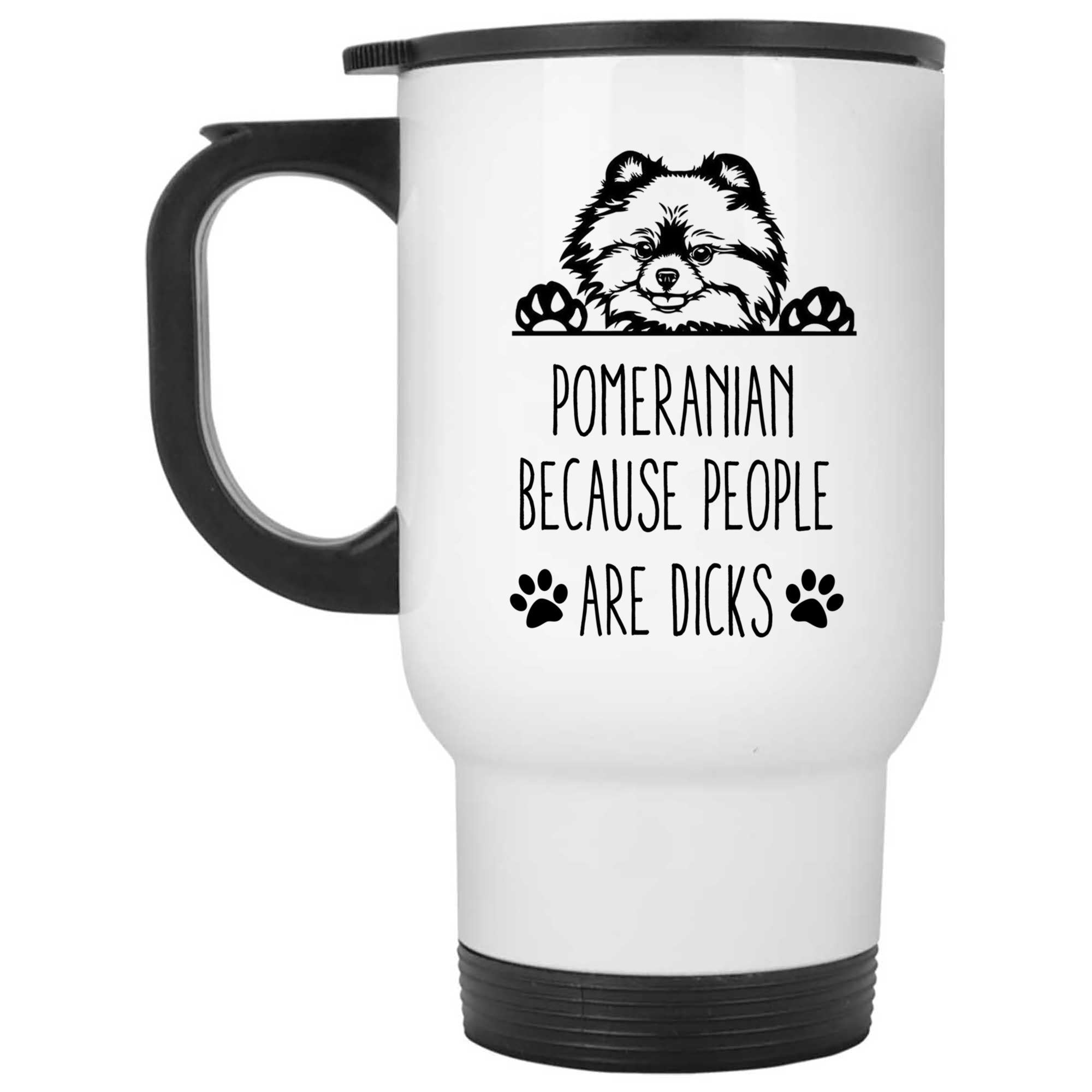 Skitongifts Coffee Mug Funny Ceramic Novelty Pomeranian Because People Are Dicks PwV5foe