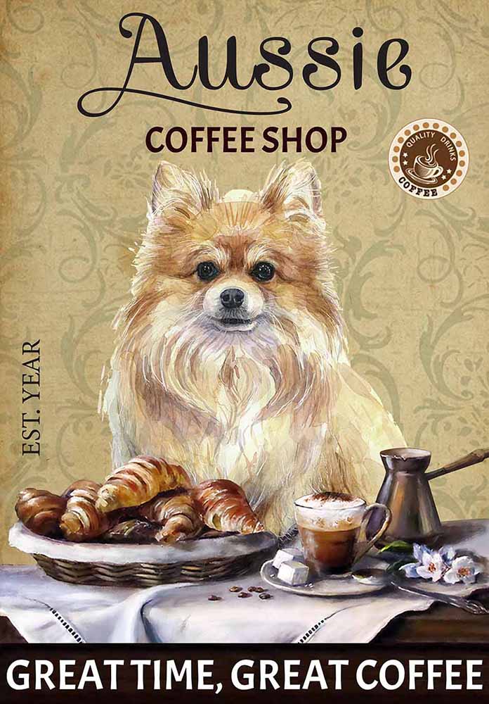 Pomeranian Dog Coffee Shop-TT3008