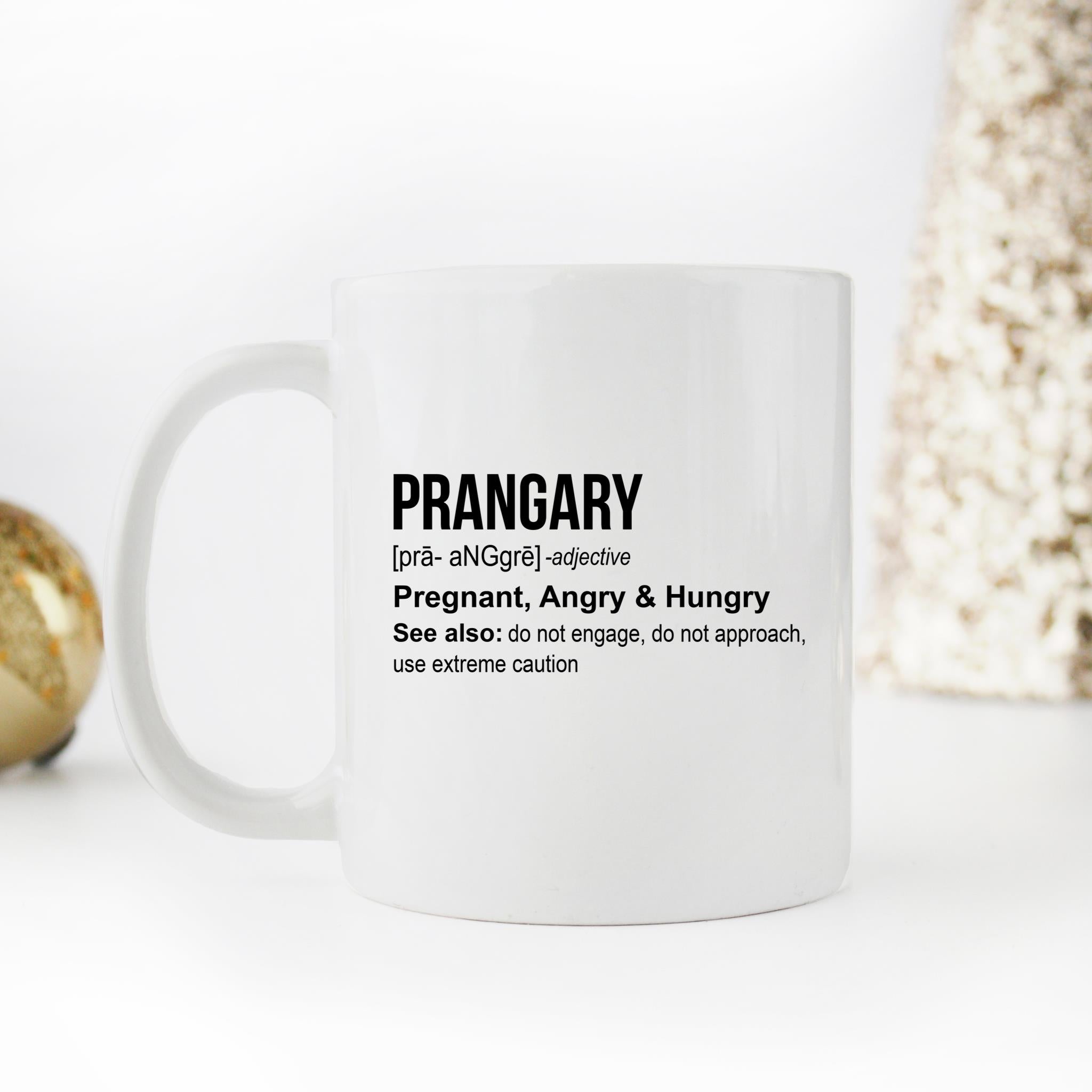 Skitongifts Funny Ceramic Novelty Coffee Mug Pregnant Funny Prangry Pregnancy For Wife Sister Daughter Expectant Mom 2nd, 3rd Trimester Bump Box