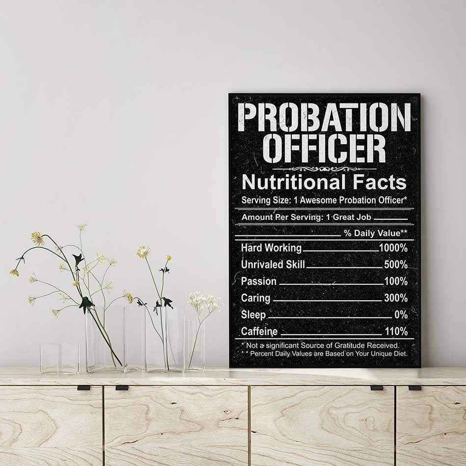 Probation Officer Probation Officer Nutritional Facts Label Chalkboard-MH2008