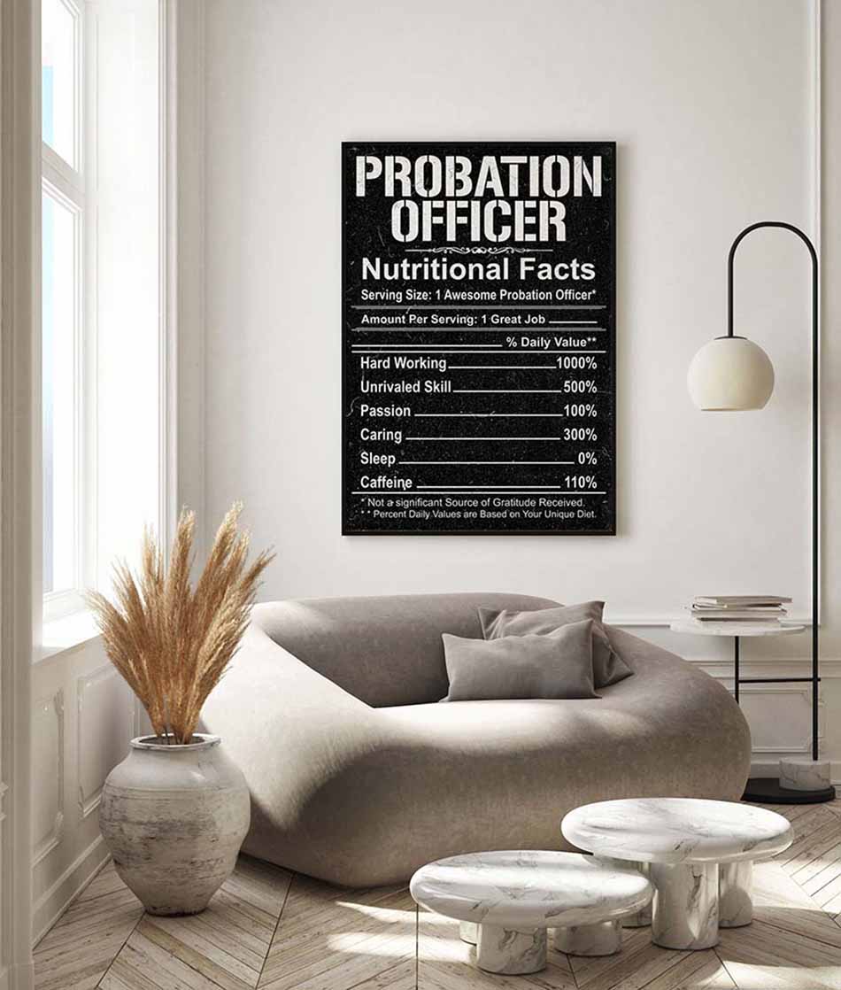 Probation Officer Probation Officer Nutritional Facts Label Chalkboard-MH2008