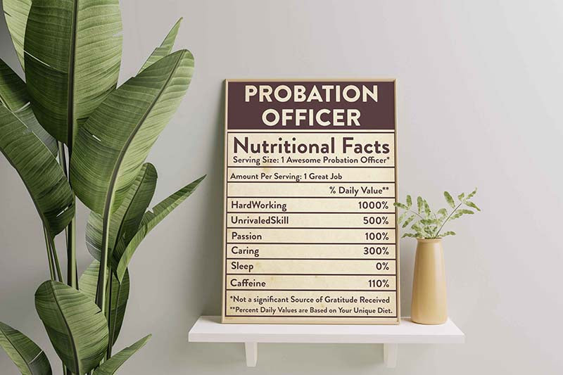 Probation Officer Nutritional Facts Label-TT1210