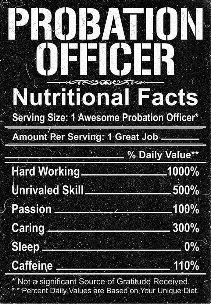 Probation Officer Probation Officer Nutritional Facts Label Chalkboard Motivational-MH2008