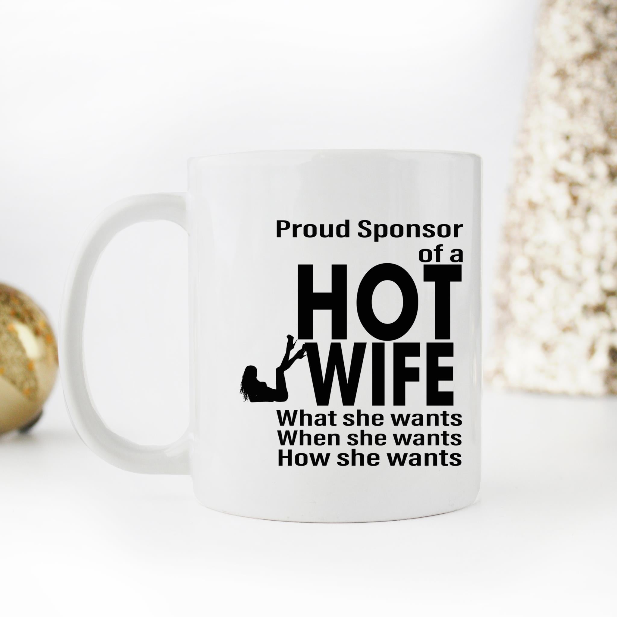 Skitongifts Coffee Mug Funny Ceramic Novelty Proud Sponsor Of A Hotwife y2Pe0SH