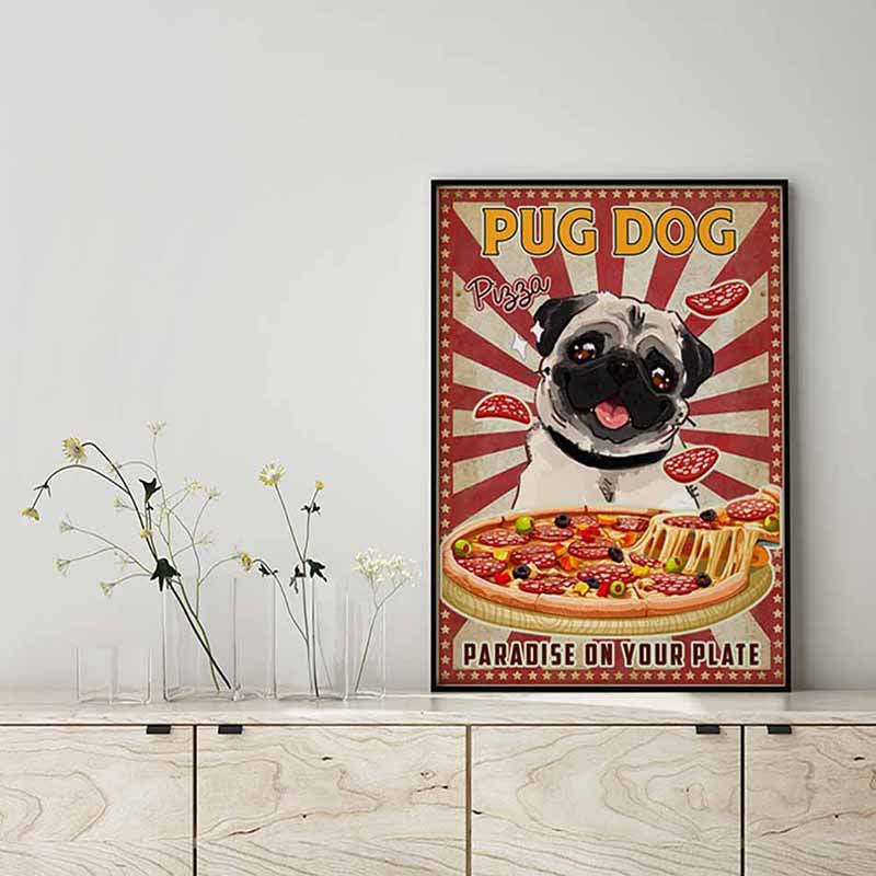 Pug Dog Pizza Paradise On Your Plate MH0809