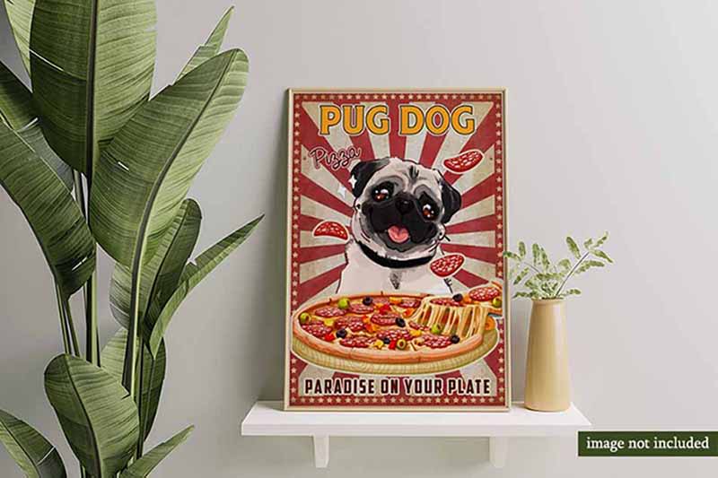 Pug Dog Pizza Paradise On Your Plate MH0809