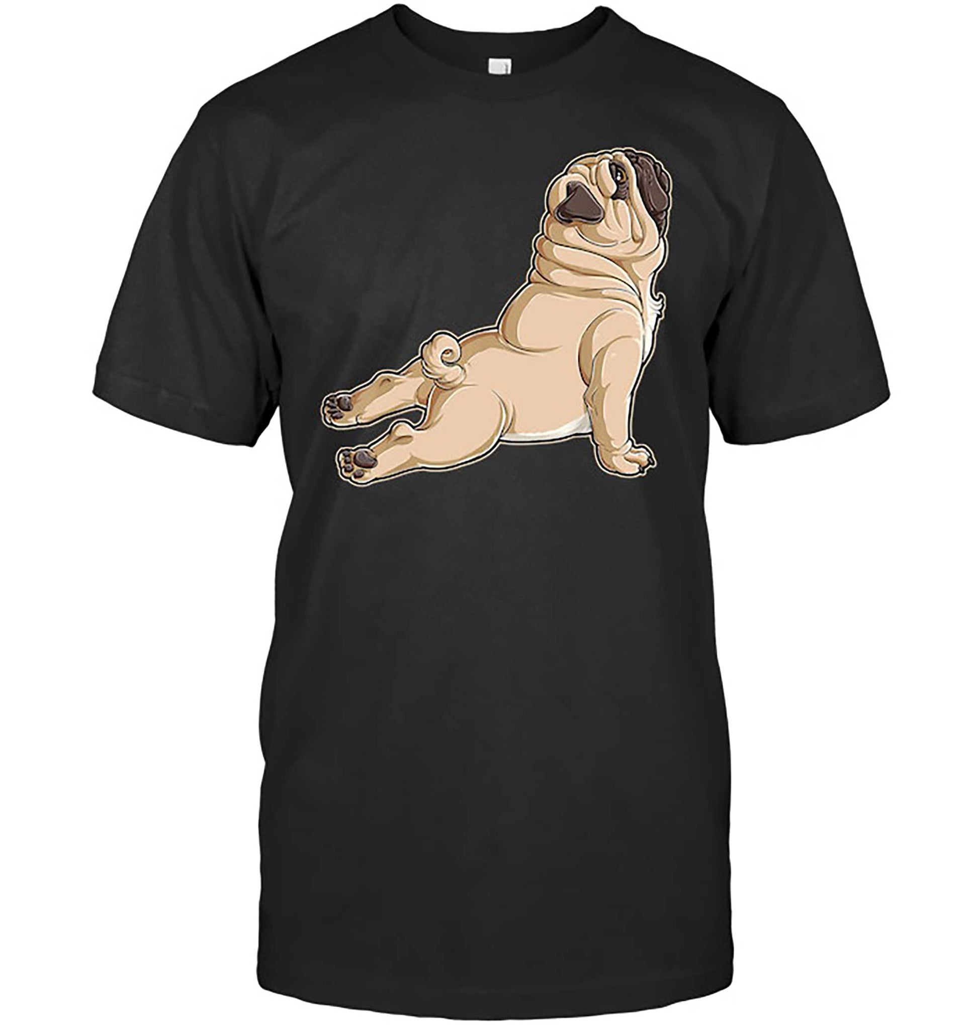 Skitongift-Pug-Yoga-Pose-Funny-Shirts-Hoodie-Sweater-Short-Sleeve-Casual-Shirt
