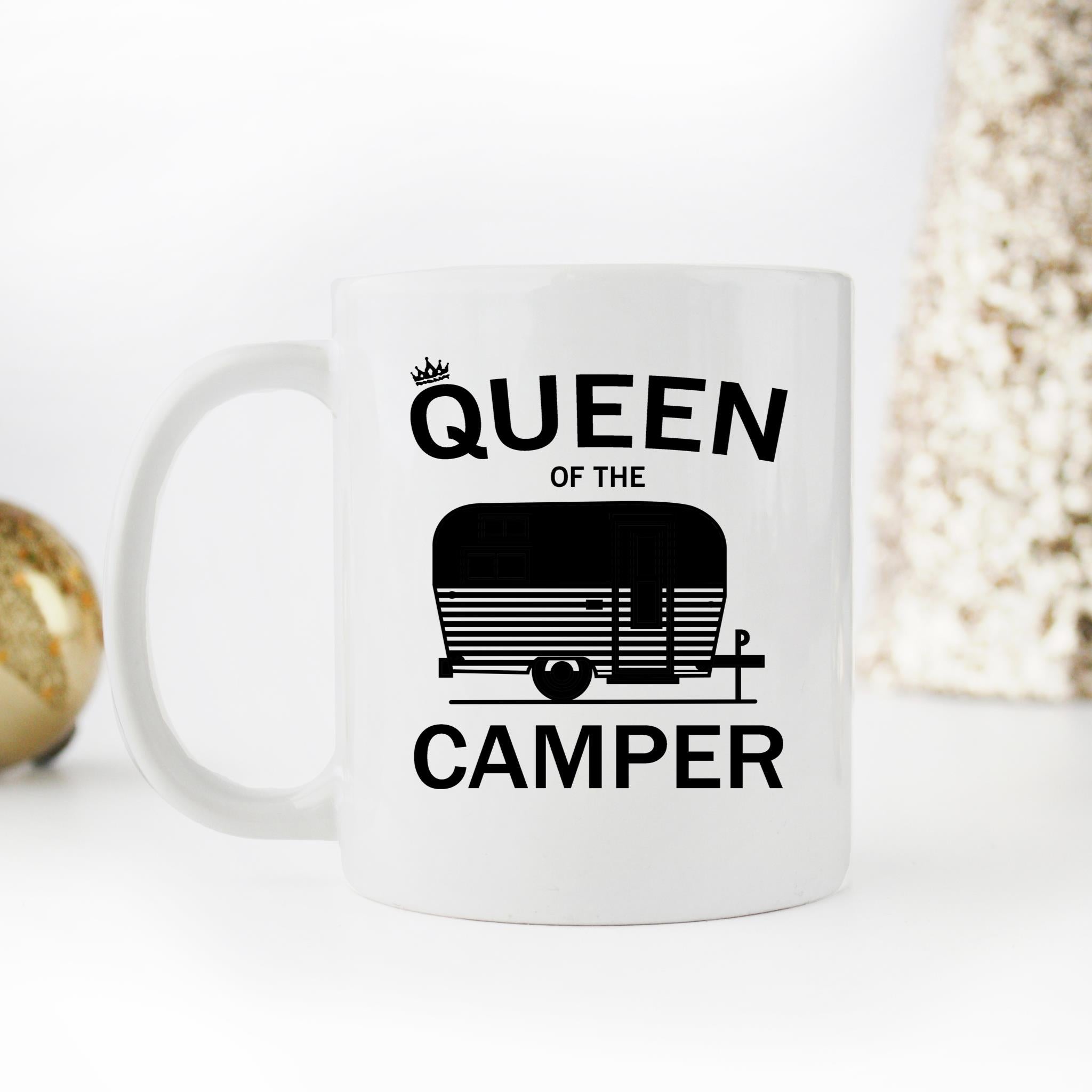 Skitongifts Funny Ceramic Novelty Coffee Mug Queen Of The Camper Camping Rv Campfire mevCghx