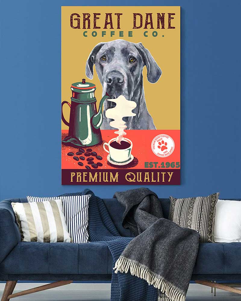 Skitongift Wall Decoration, Home Decor, Decoration Room Great Dane Coffee co. Black VT2106