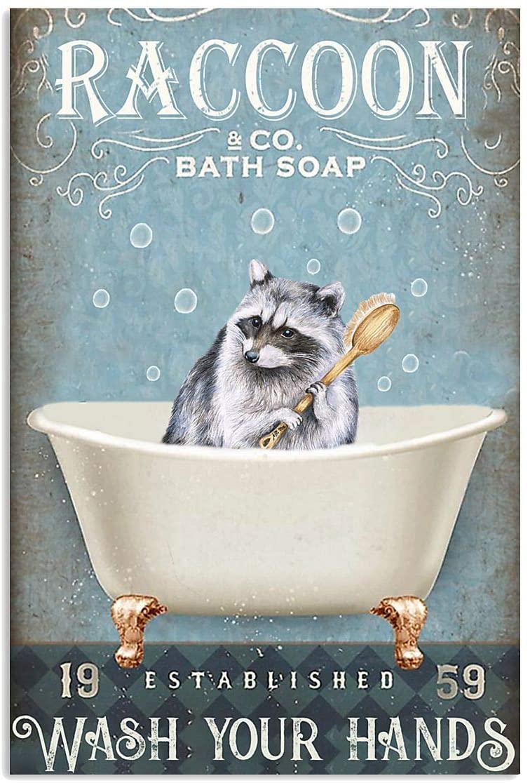 Raccoon Bath Soap Wash Your Hand Fun Quote Slogan
