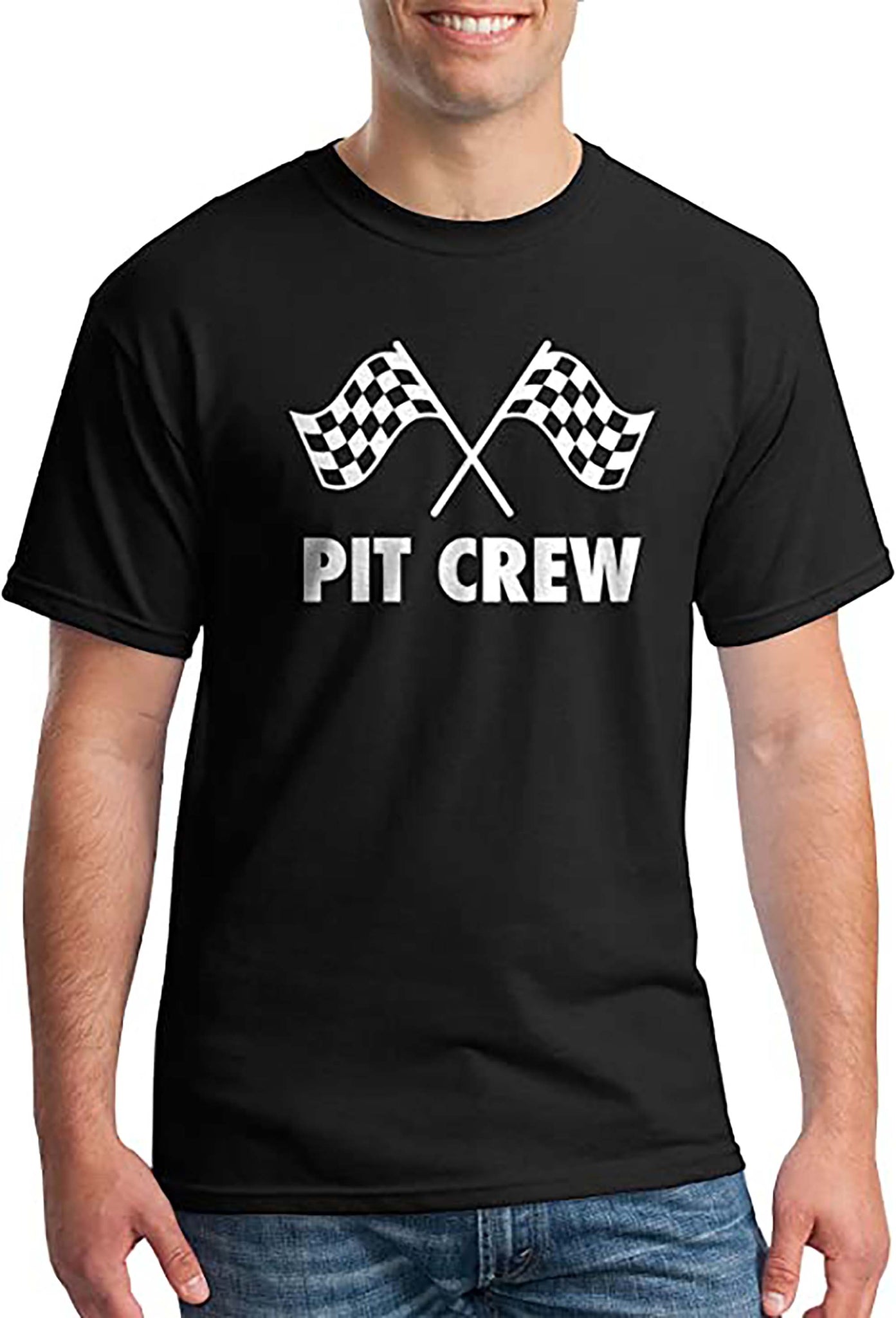 Race Car Pit Crew Dad Mom Matching Family Shirts-black