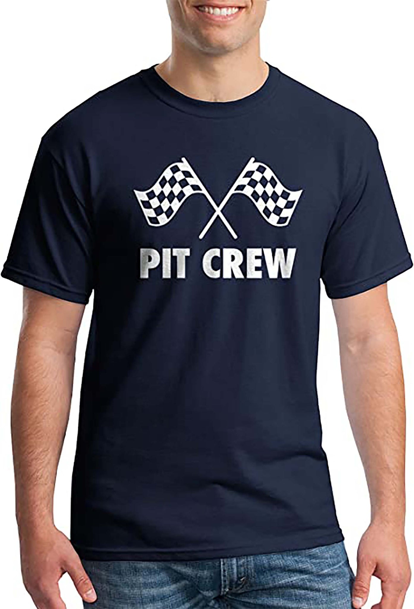 Race Car Pit Crew Dad Mom Matching Family Shirts-navy