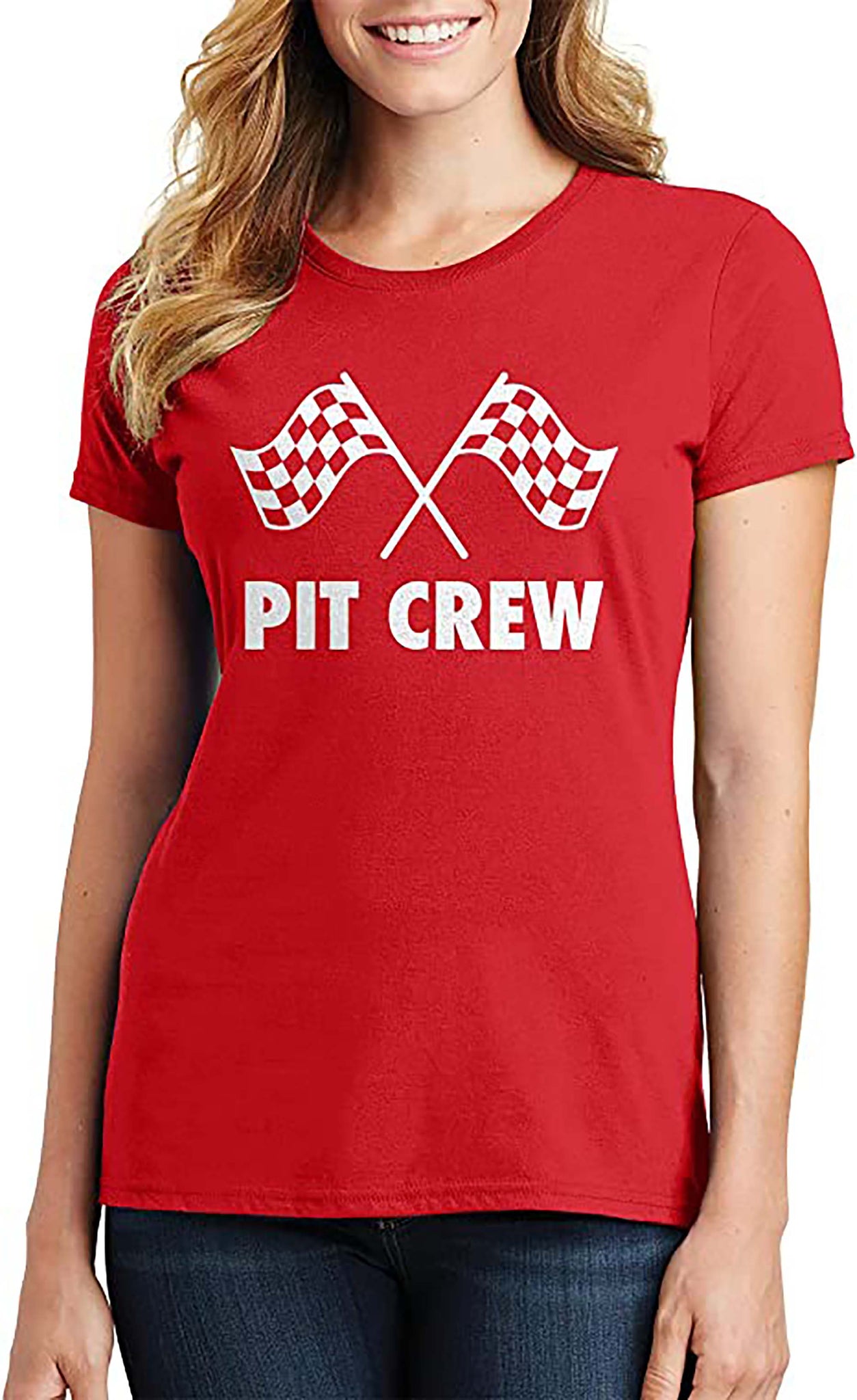 Race Car Pit Crew Dad Mom Matching Family Shirts-red