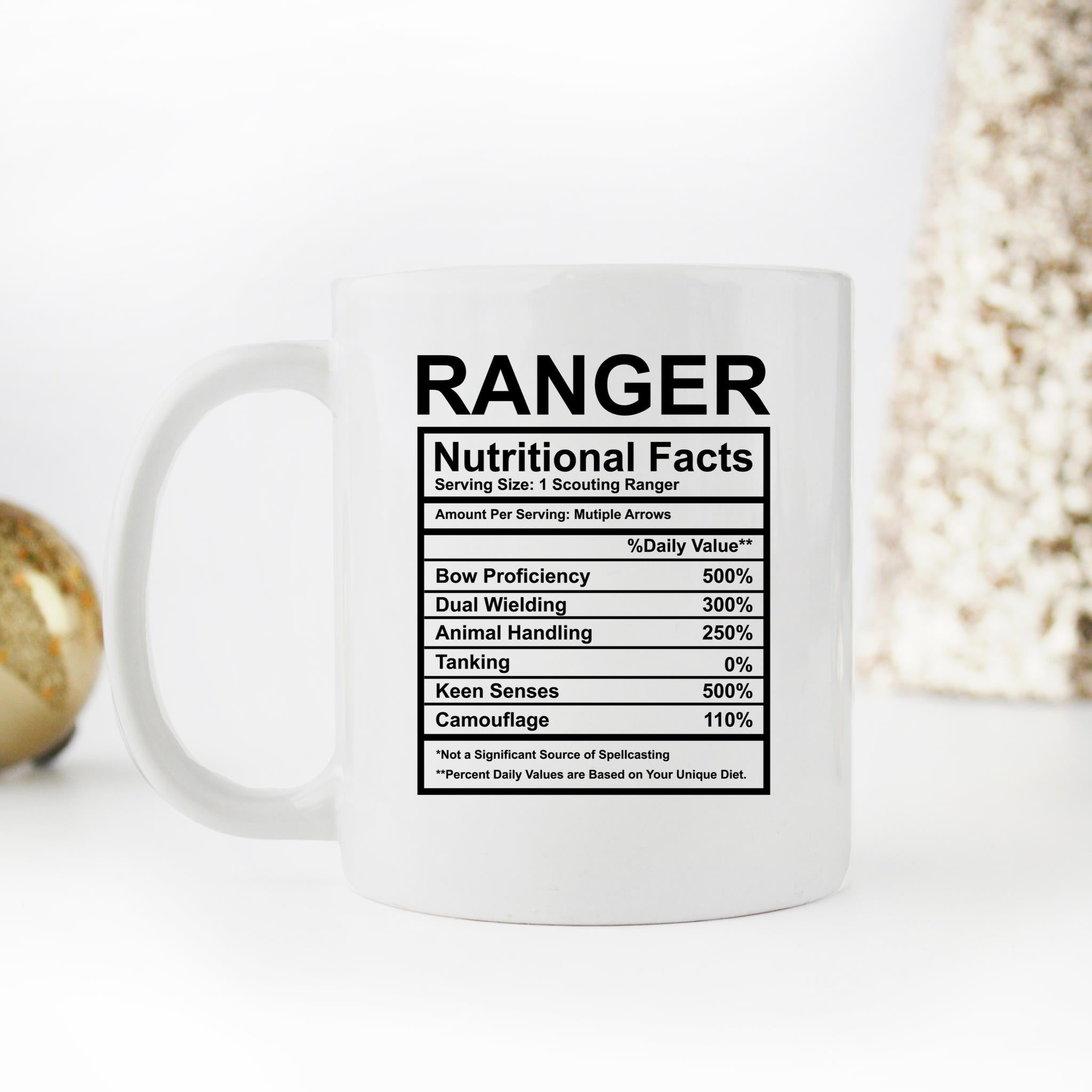 Skitongifts Funny Ceramic Novelty Coffee Mug Ranger Nutritional Facts oY3AtME