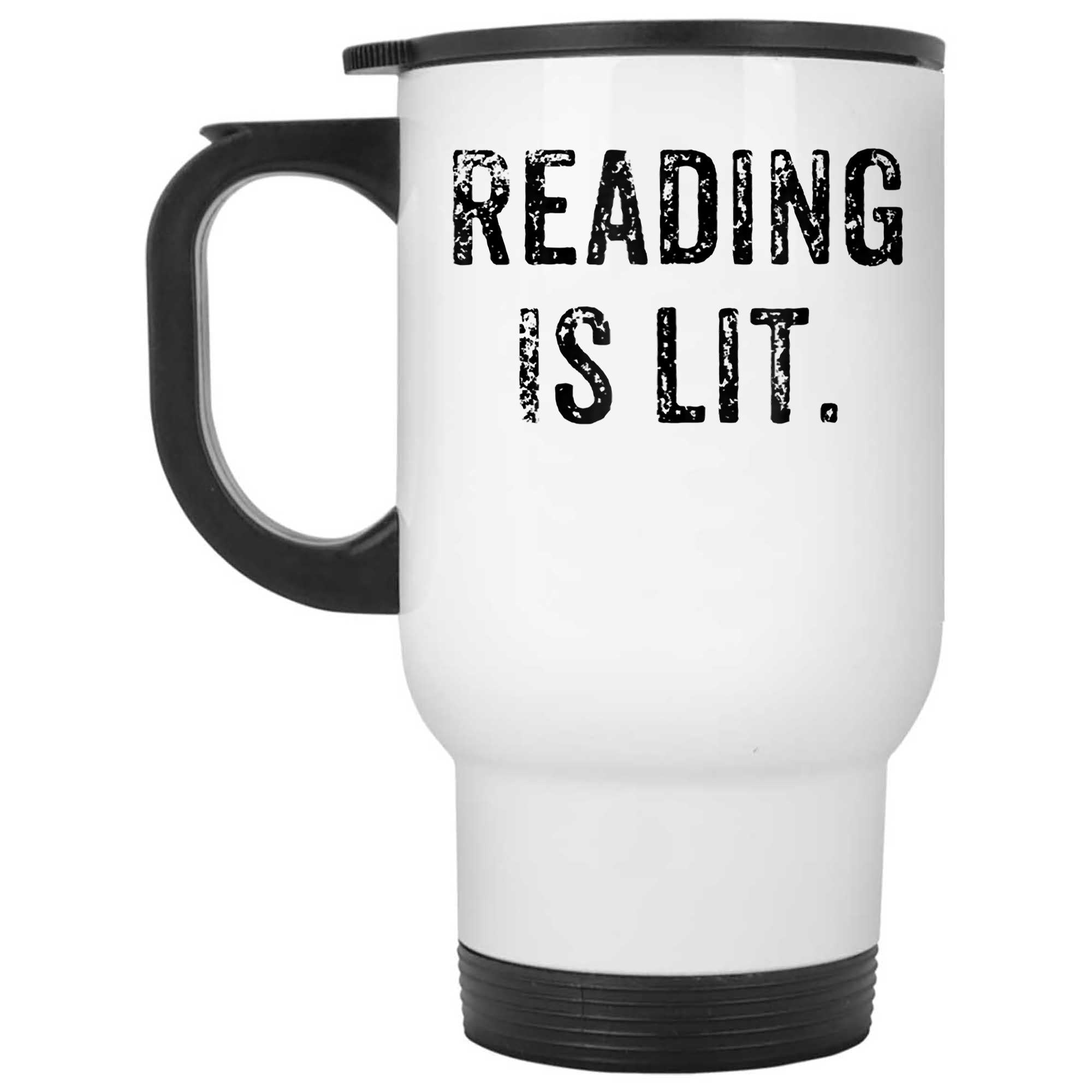 Skitongifts Funny Ceramic Novelty Coffee Mug Reading Is Lit SXNeCDy