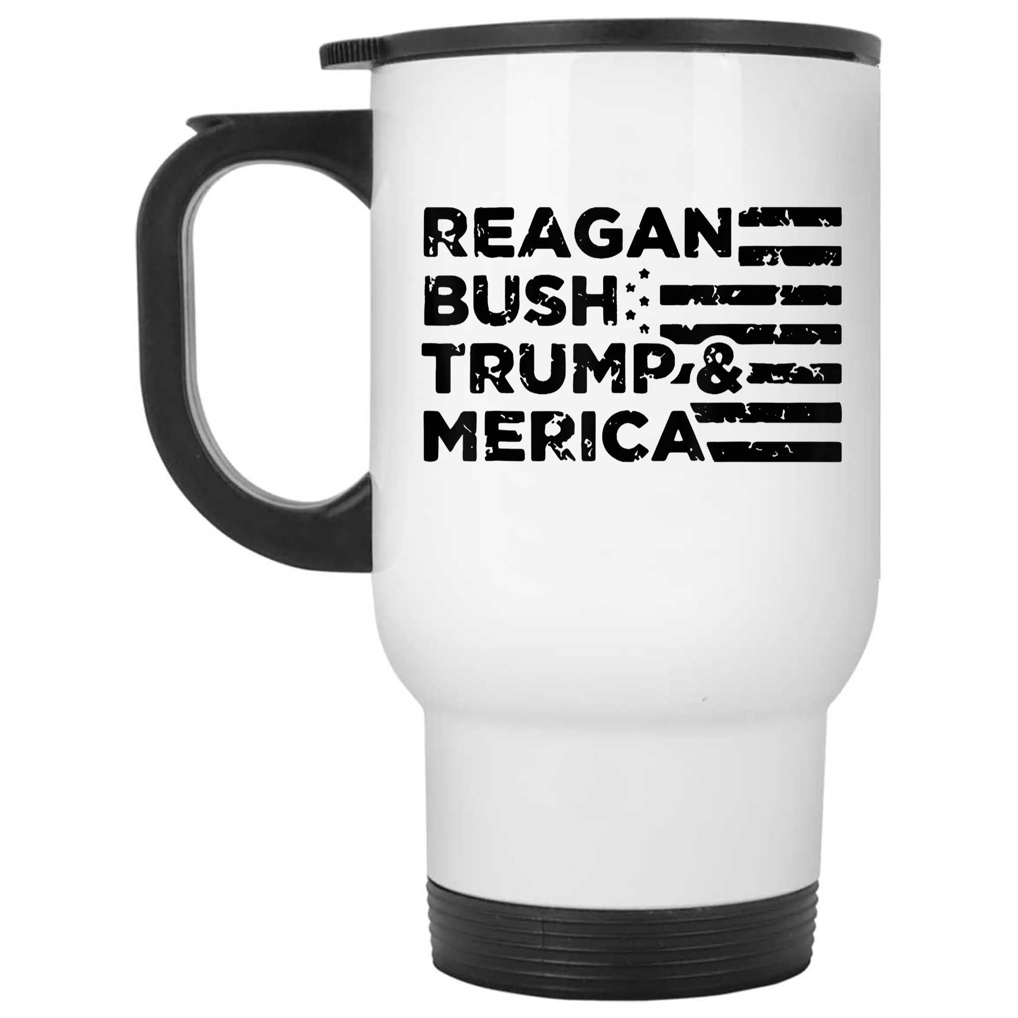 Skitongifts Funny Ceramic Novelty Coffee Mug Reagan Bush Trump And America Oqv6zOR