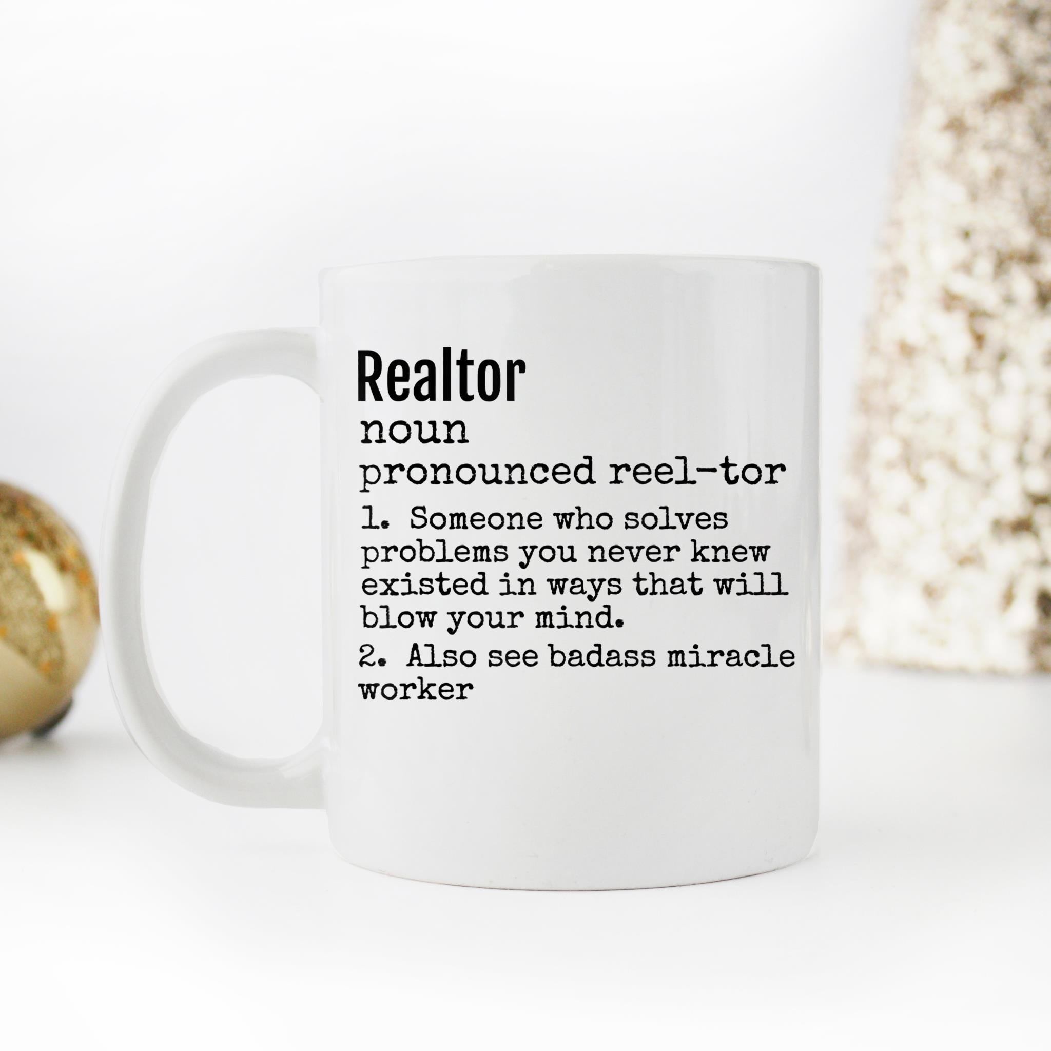 Skitongifts Funny Ceramic Novelty Coffee Mug Realtor Definition PNMsj9p
