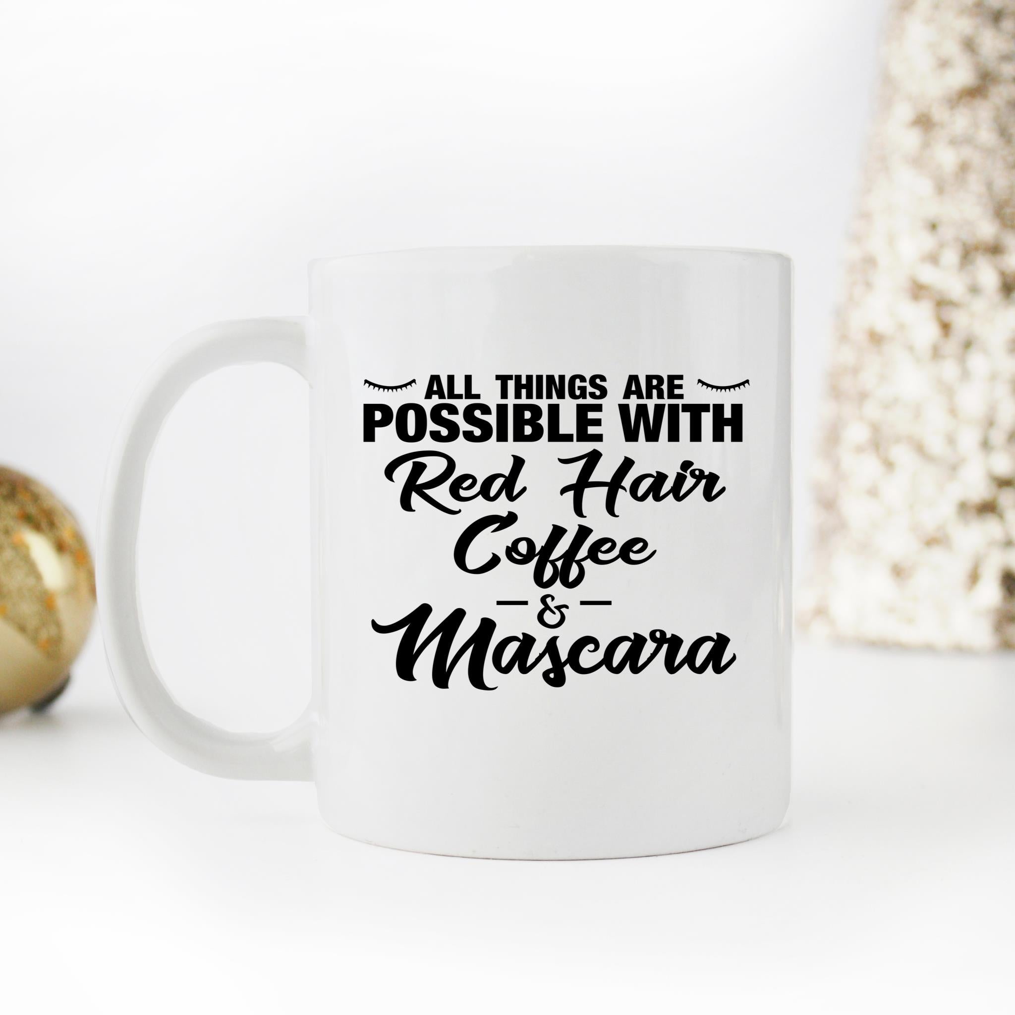 Skitongifts Funny Ceramic Novelty Coffee Mug Red Hair Coffee And Mascara, Ideas 1h1Stqm