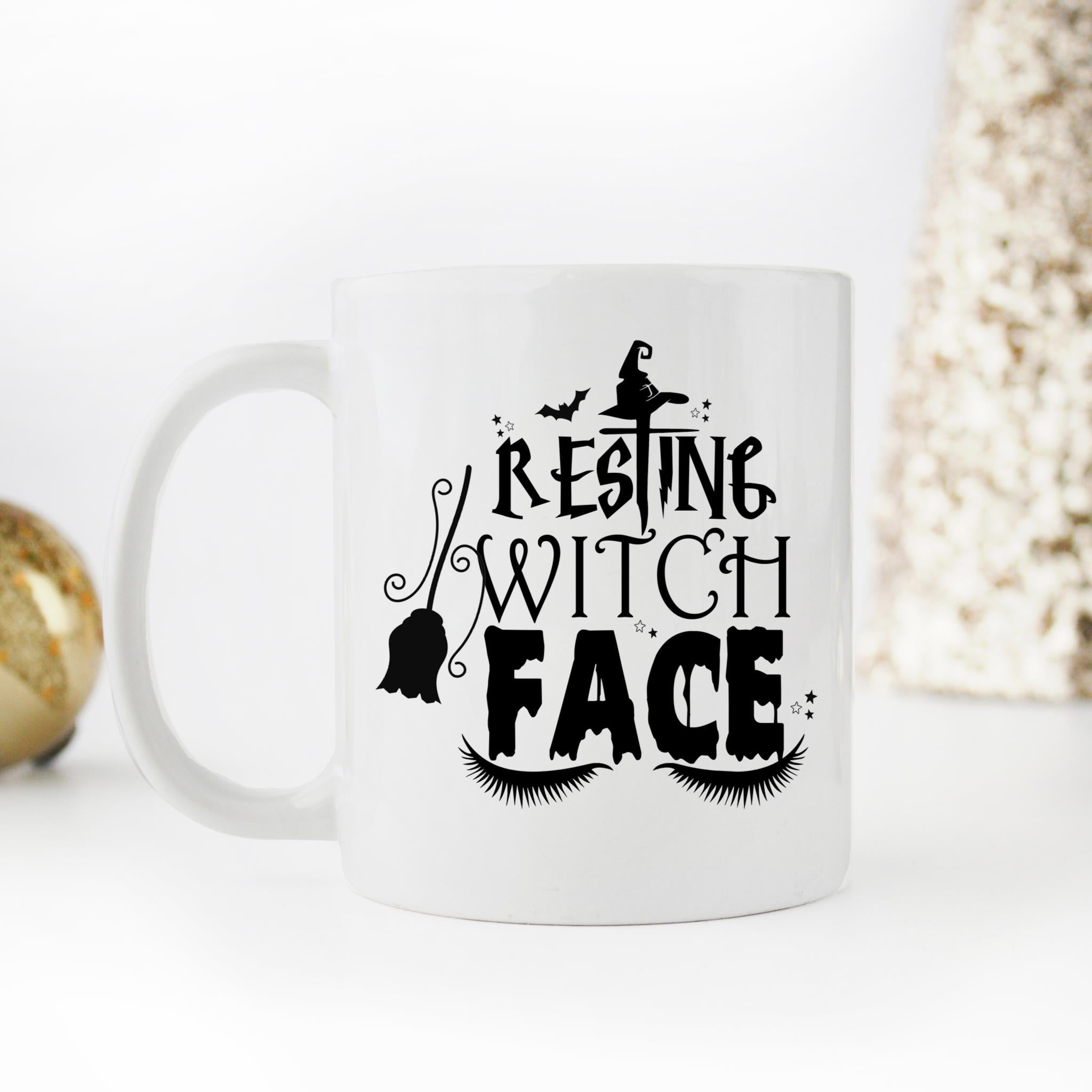 Skitongifts Coffee Mug Funny Ceramic Novelty Resting Witch Face uSxJvpg