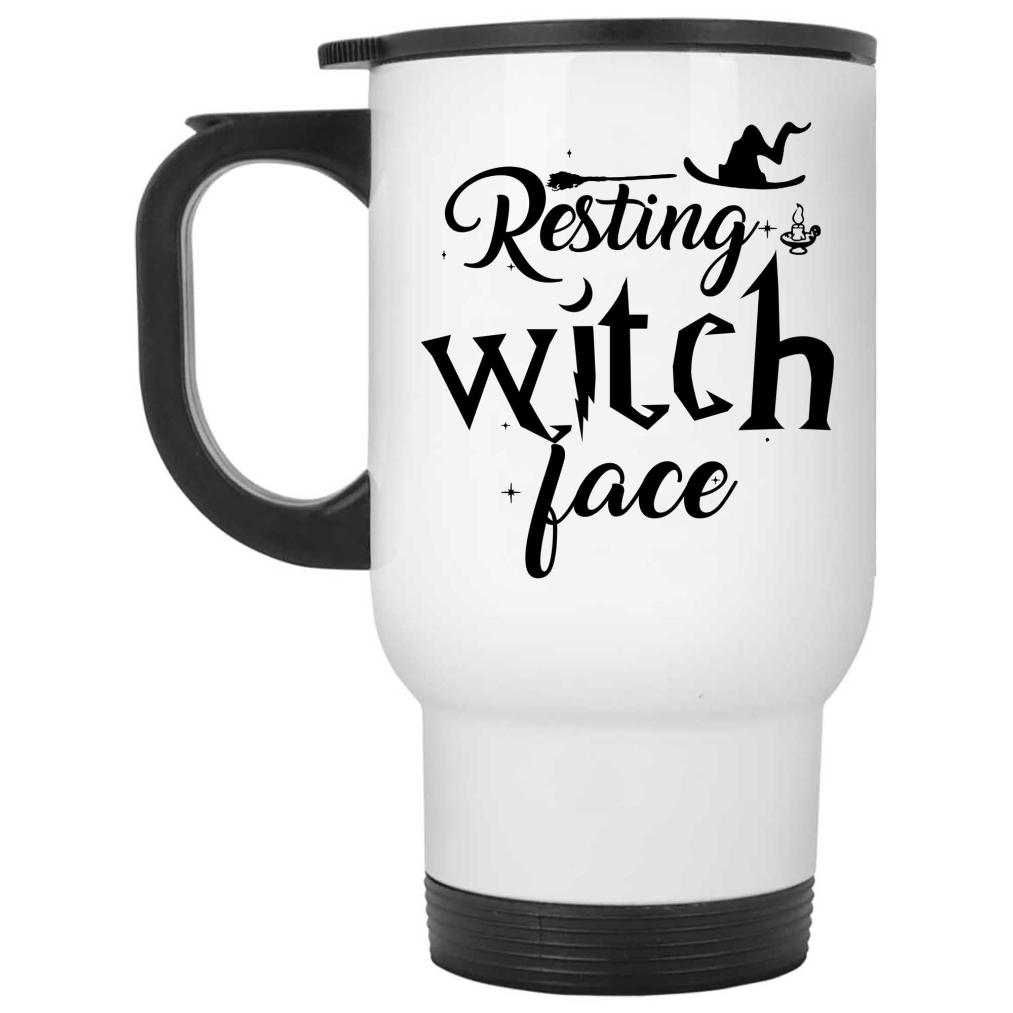 Skitongifts Coffee Mug Funny Ceramic Novelty Resting Witch Face-White(1) vnKiQuP