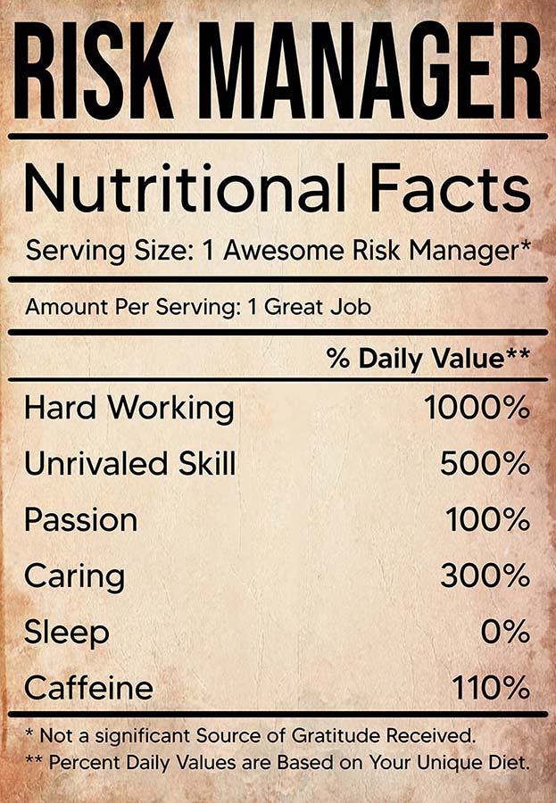 Risk Manager Risk Manager Nutritional Facts Label Personalized-MH2309