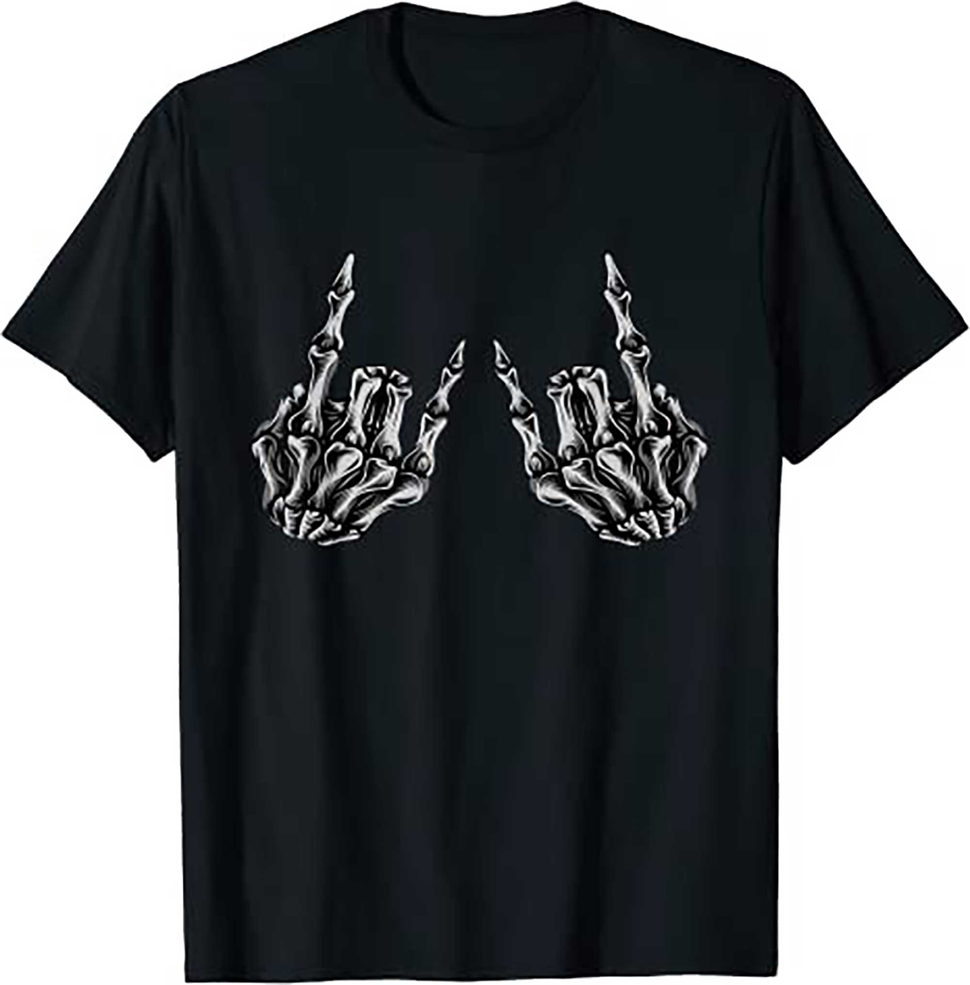 Rock On Rock Star Skeleton Hands T Shirt