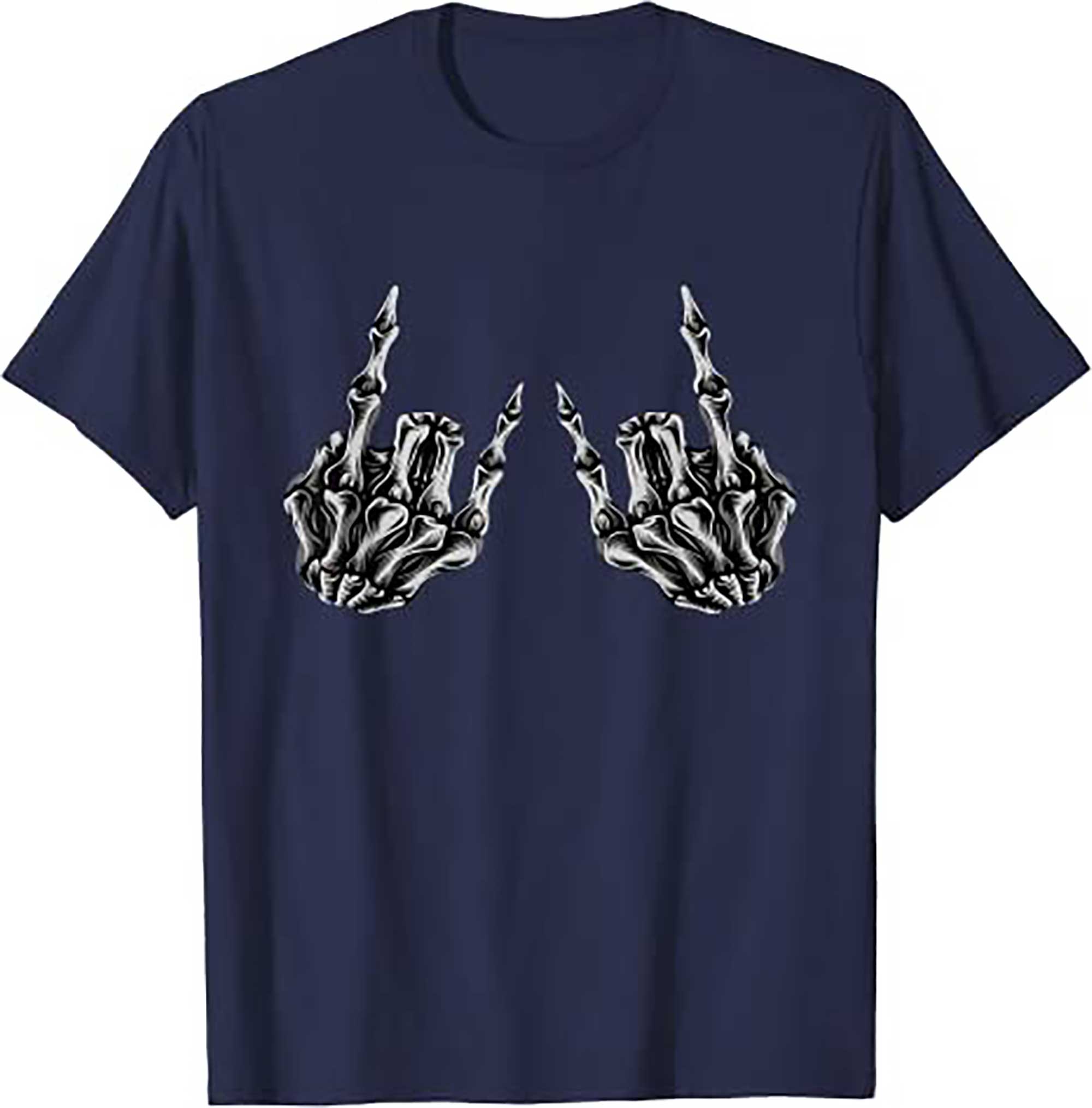Skitongift Rock On Rock Star Skeleton Hands T Shirt