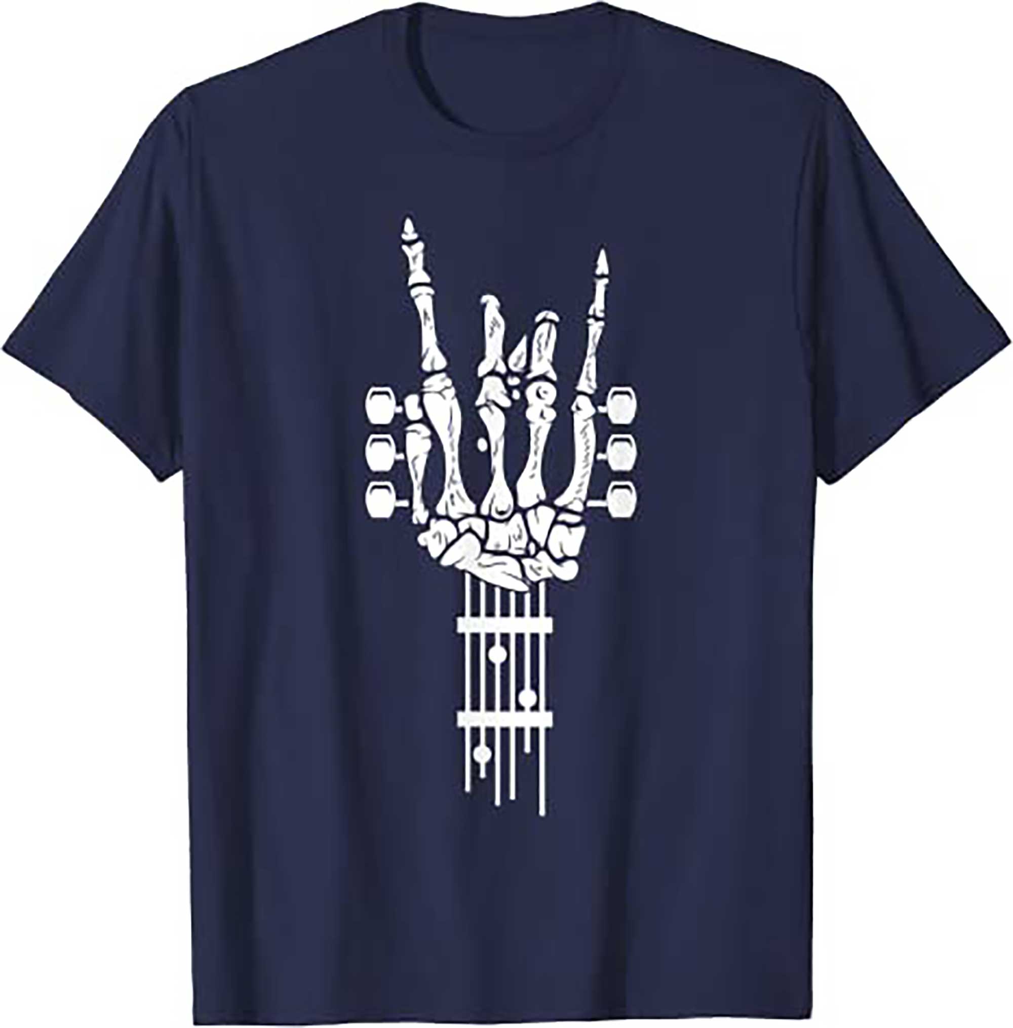 Skitongift Rock Roll Skeleton Guitar Music Lover Gift T Shirt