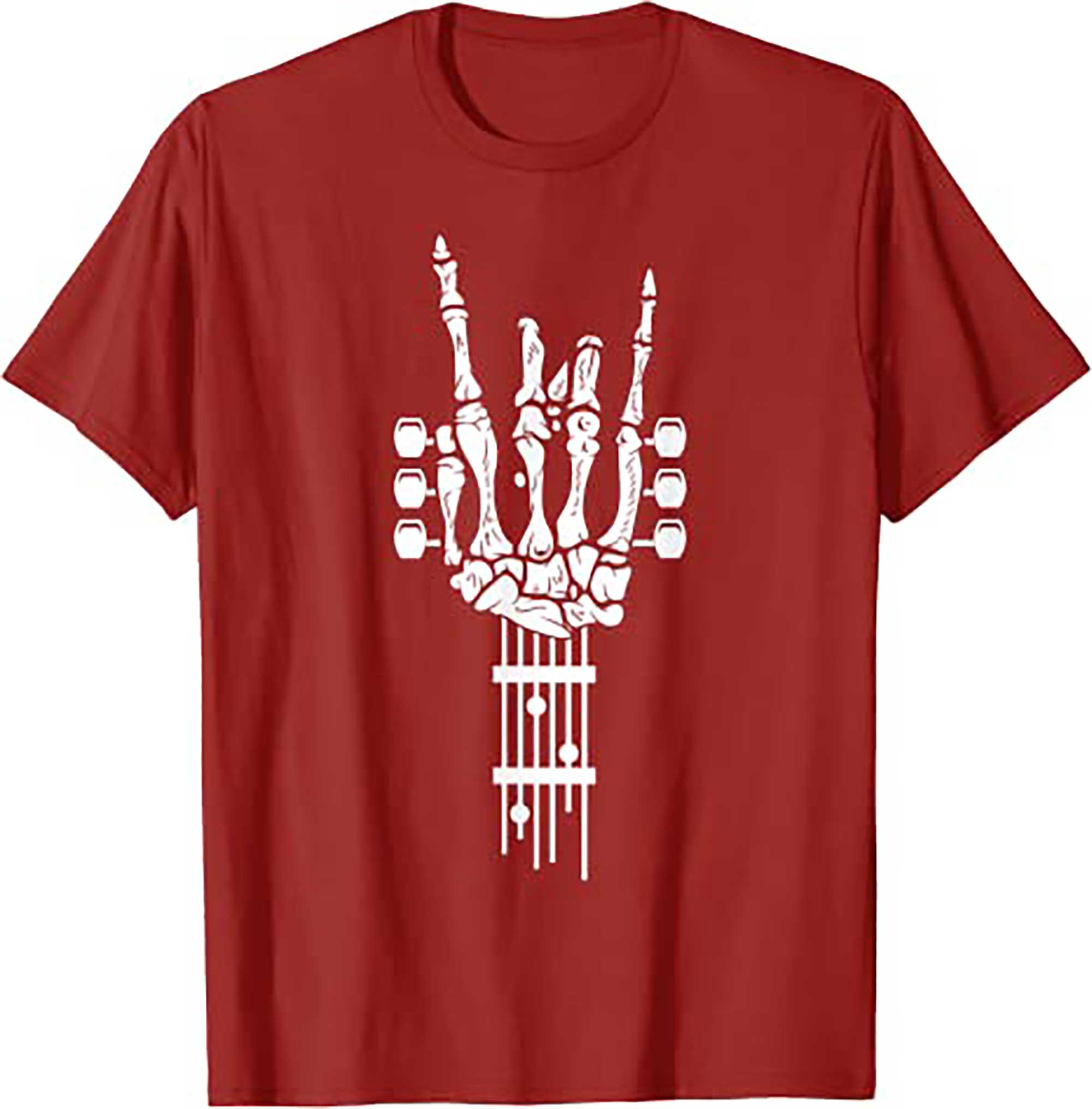 Skitongift Rock Roll Skeleton Guitar Music Lover Gift T Shirt