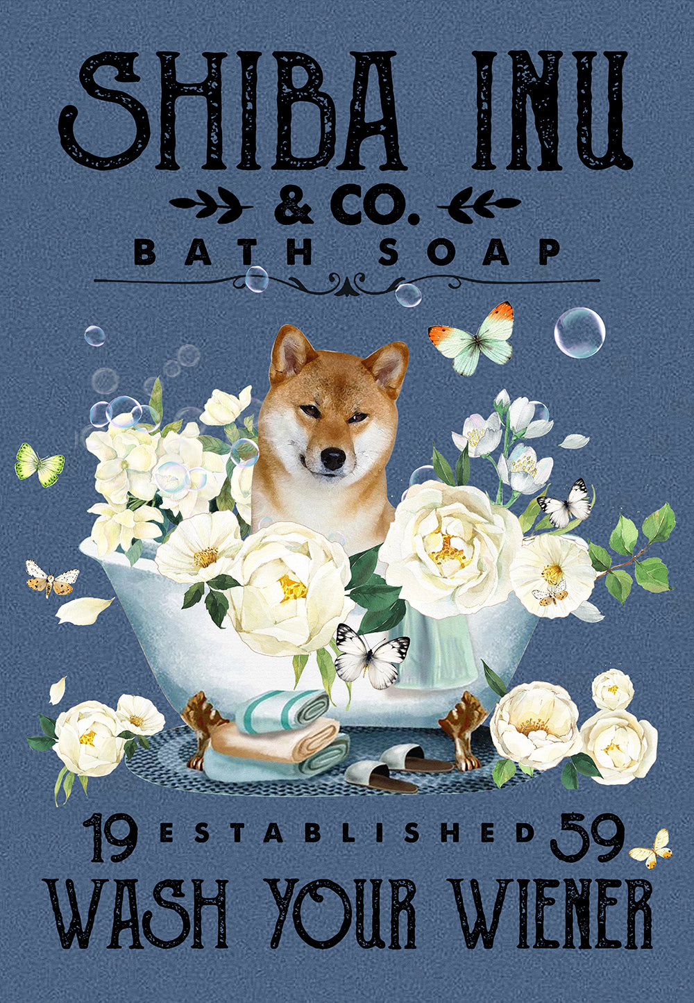 Shiba inu Bath Soap Established Wash Your Wiener 1959