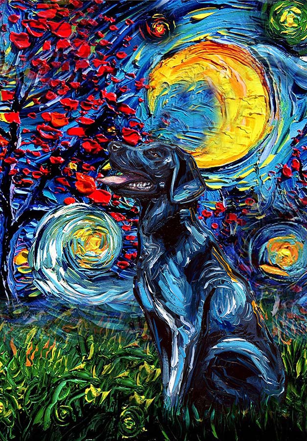 Labrador Dog Starry Night Style Halloween-TT1008