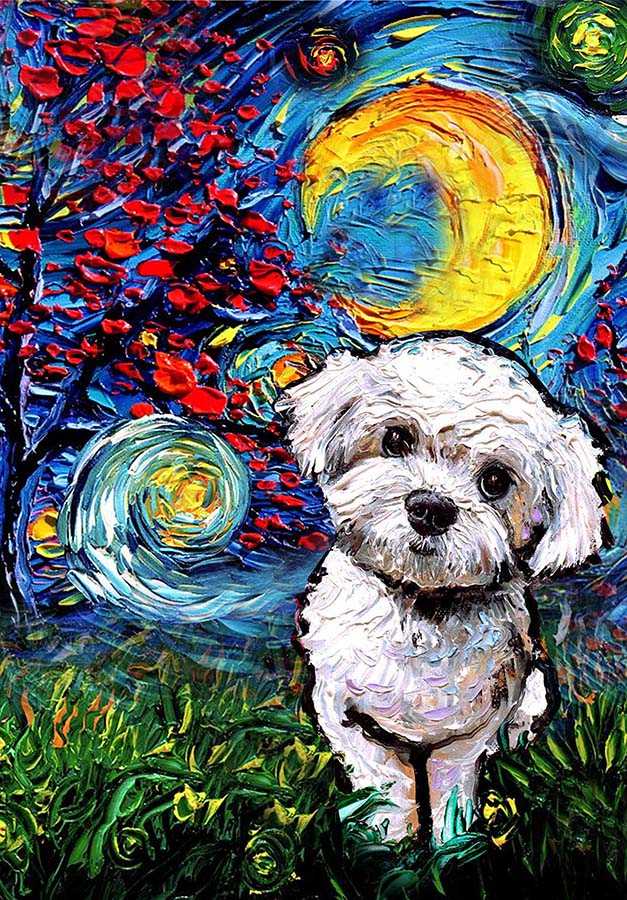 Maltipoo Dog Starry Night Style Halloween-TT1008