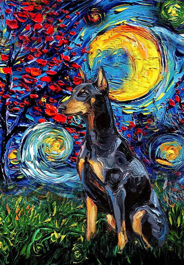 Pinscher Dog Starry Night Style Halloween-TT1008