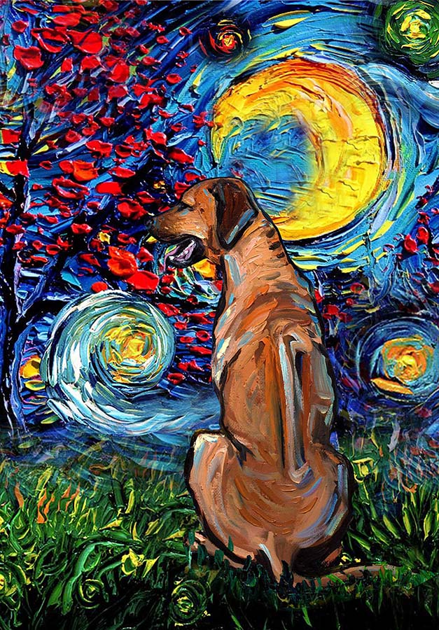 Rhodesian Ridgeback Dog Starry Night Style Halloween-TT1008
