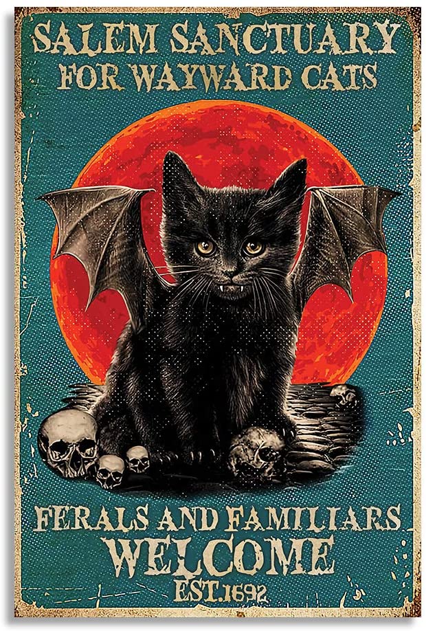 Salem Sanctuary For Wayward Black Cats Vampire Artwork Wall Decor