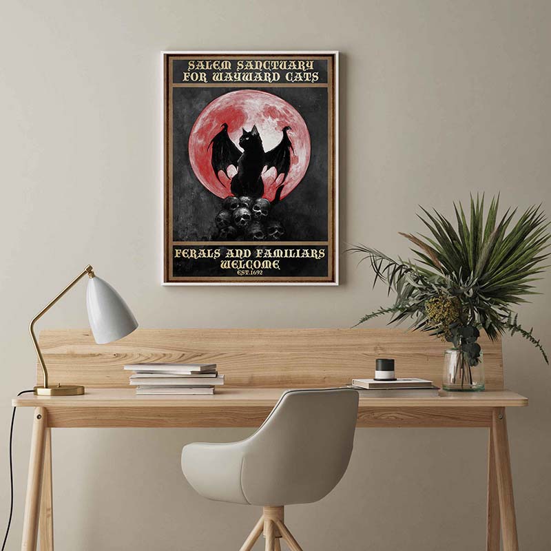 Skitongifts Wall Decoration, Home Decor, Decoration Room Salem Sanctuary For Wayward Cats Ferals And Familiars-TT1803
