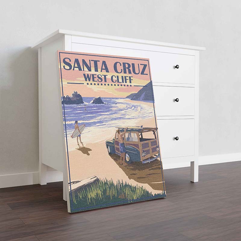 Skitongifts Wall Decoration, Home Decor, Decoration Room Santa Cruz West Cliff-TT1810