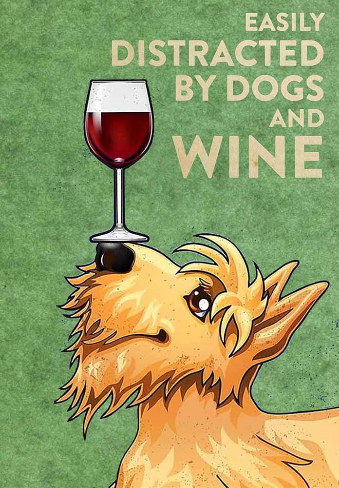 Scottish Terrier Easily Distracted By Dogs And Wine-TT2708