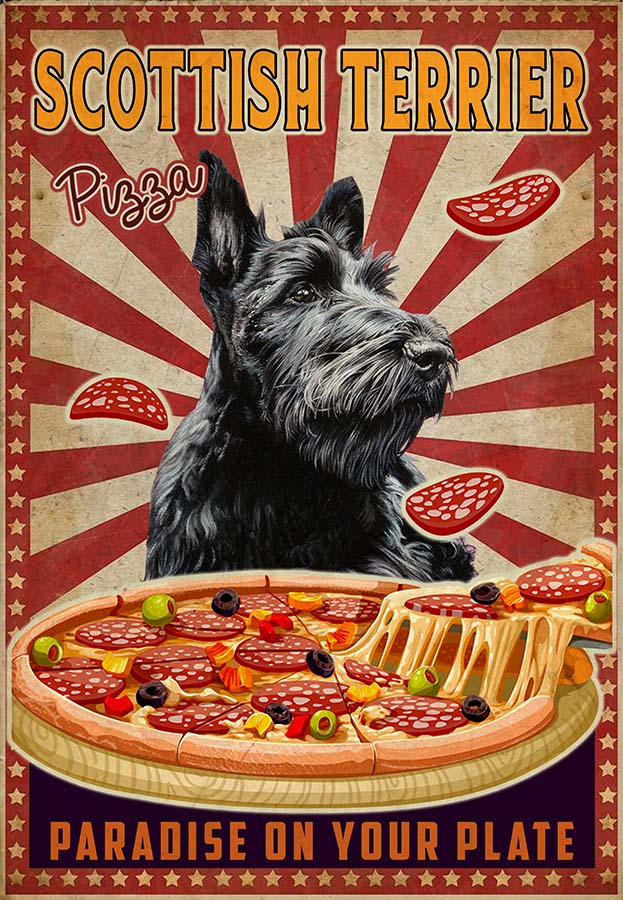 Scottish Terrier  - Pizza Paradise On Your Plate-MH2109