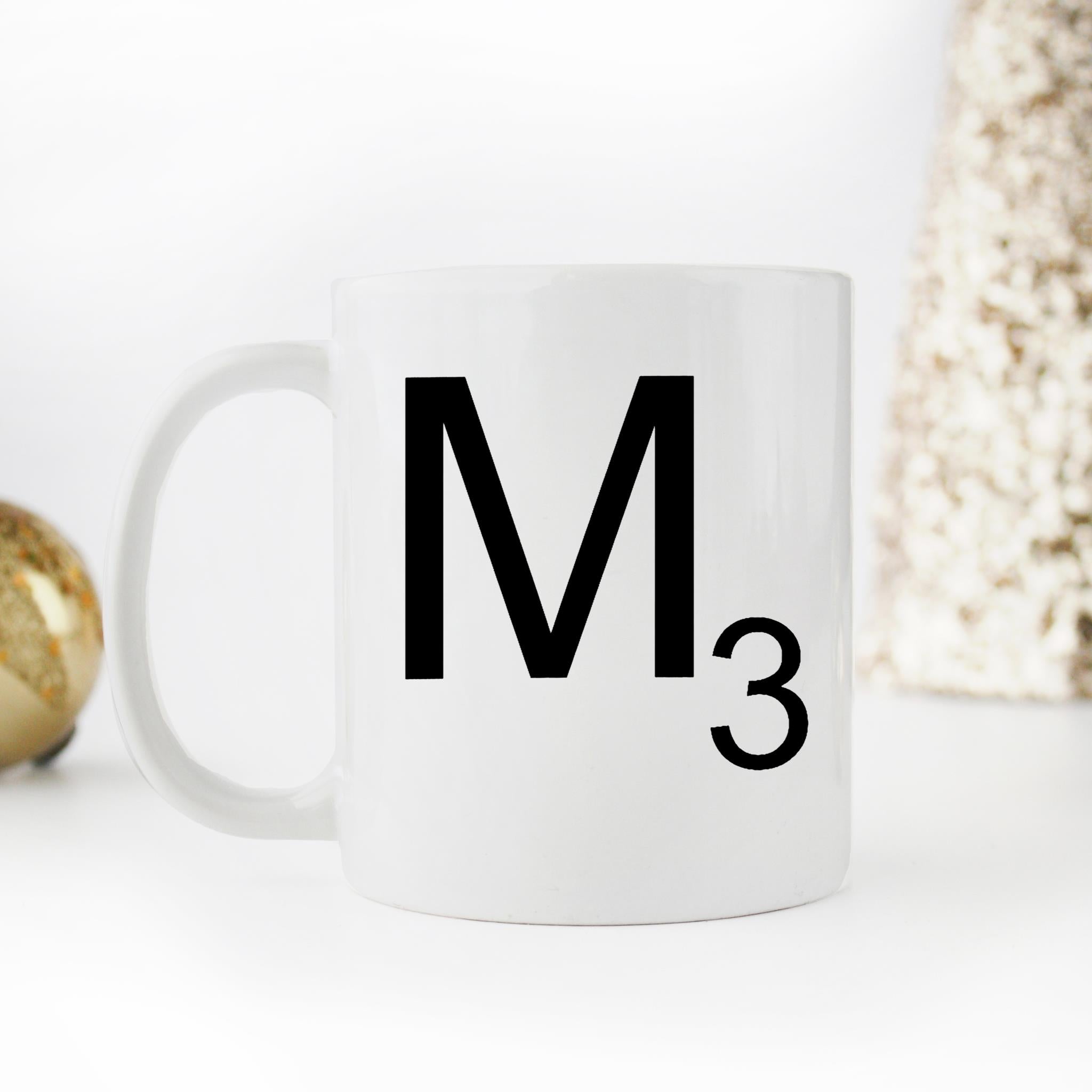 Skitongifts Funny Ceramic Novelty Coffee Mug Scrabble Letter, M Scrabble lkquDmj