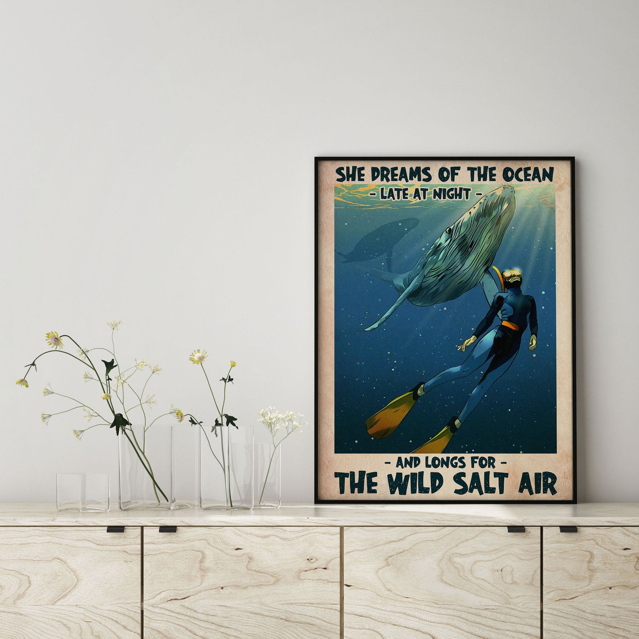 Scuba She Dreams of The Ocean Late at Night & Longs for Wild Salt Air-MH0608